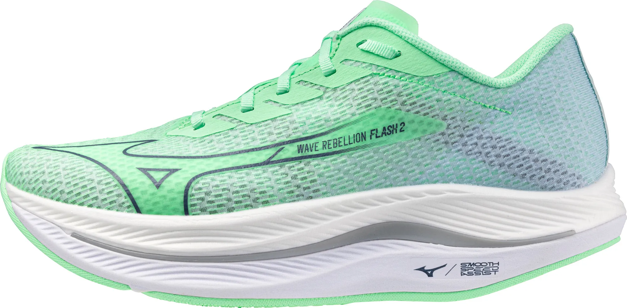 New In Mizuno Wave Rebellion Flash 2 Mens Running Shoes - Green