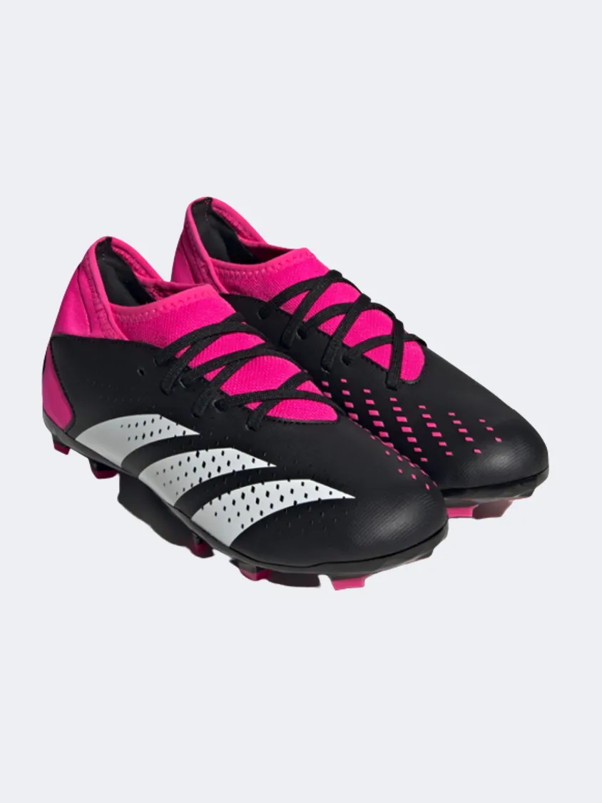Adidas Predator Accuracy.3 Firm Ground Kids Football Shoes Black/Pink Elite Play High rebound