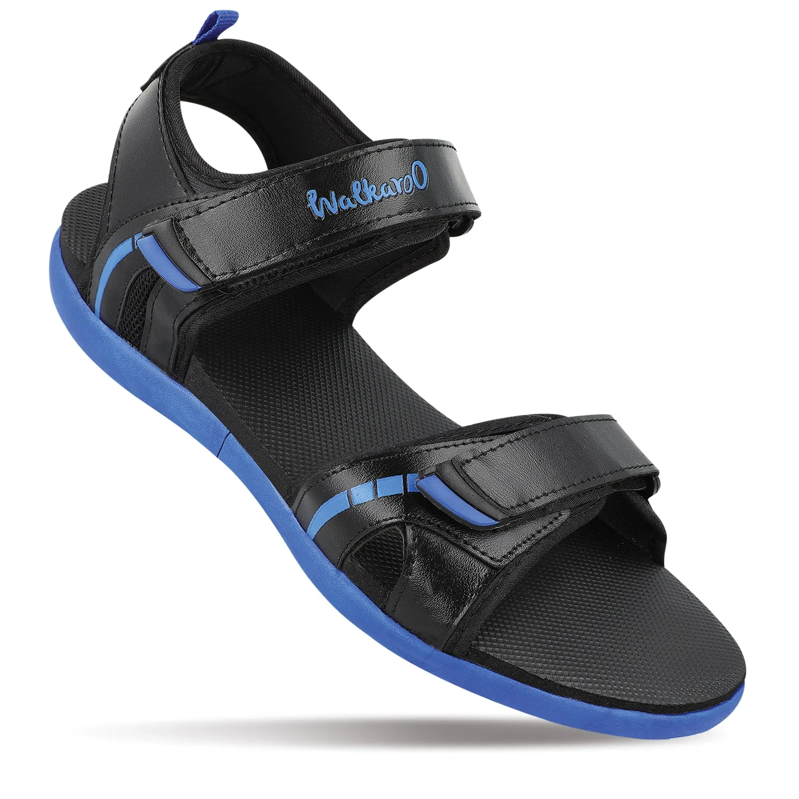 Heel Strap Walkaroo Mens Sandals  - WC4372 Black Blue