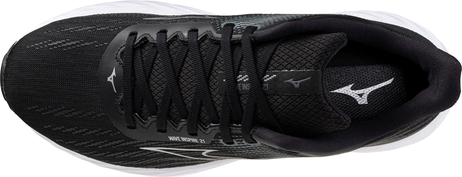 Mizuno Wave Inspire 21 WIDE FIT (2E) Mens Running Shoes - Black Airport Easy