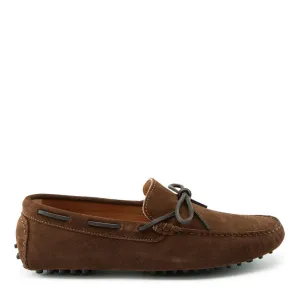 Fashionable Slip-ons Fair Spot Laced Driving Loafers, brown suede