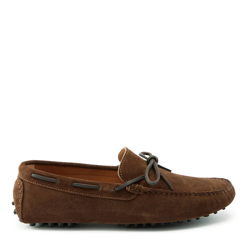 Fashionable Slip-ons Fair Spot Laced Driving Loafers, brown suede