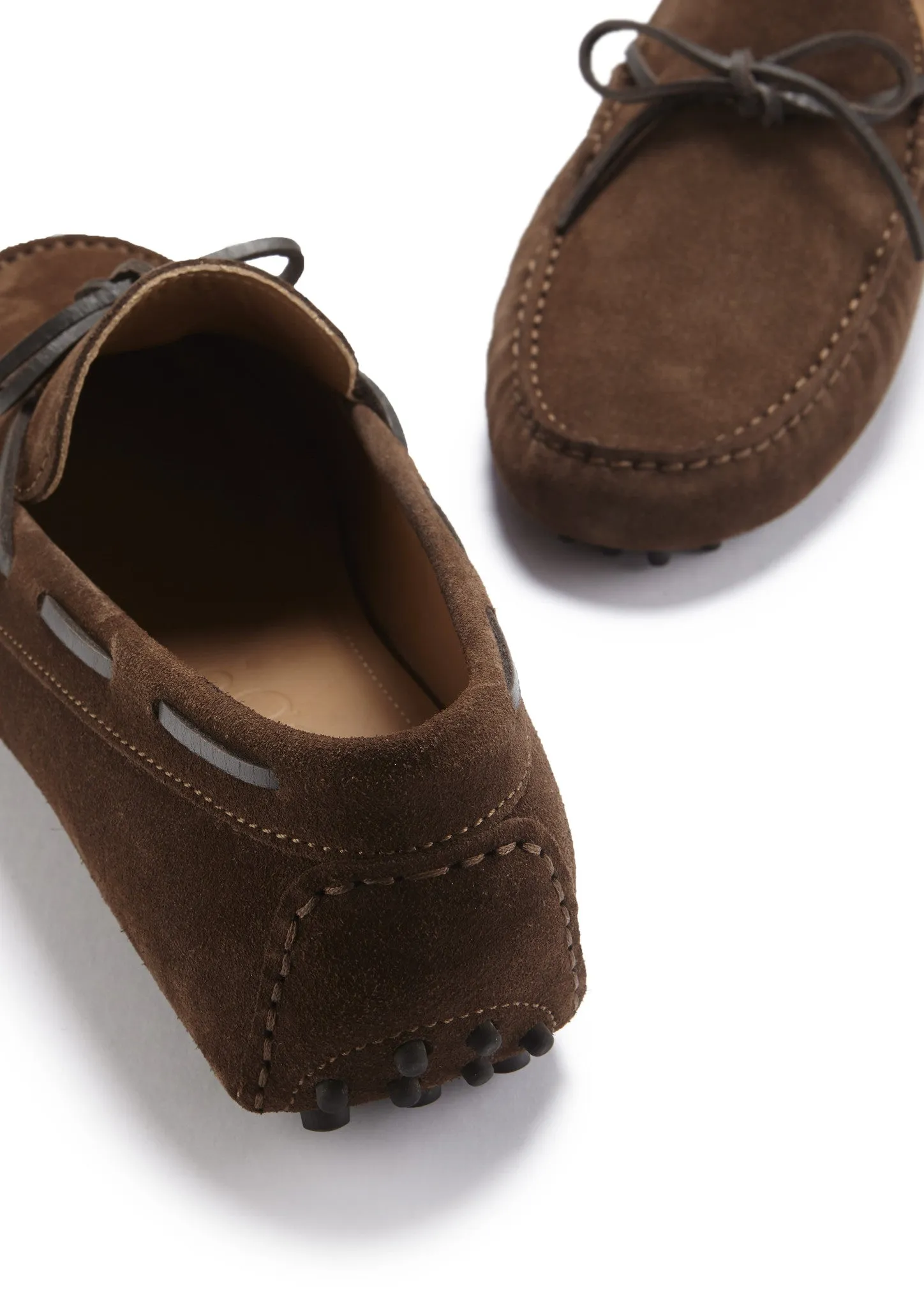 Laced Driving Loafers, brown suede Easy Road