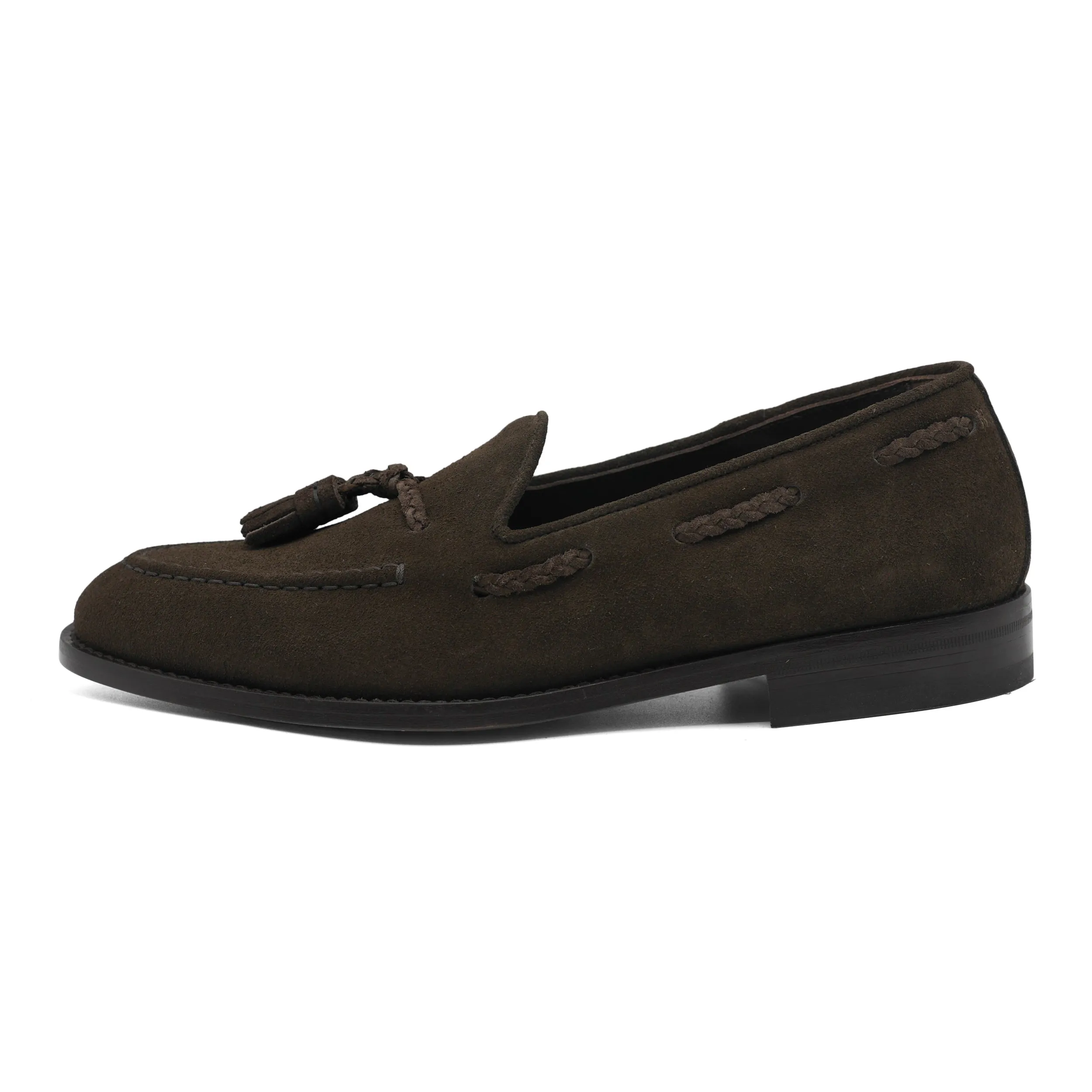 PM0H2 - Classic Brown Suede Loafer Spanish Made Business Meeting