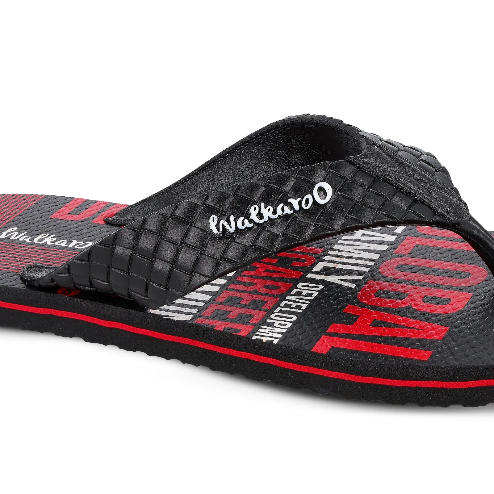 Men's Hawai Slippers - HG166 Red Black Relax Step Casual Beachwear Style