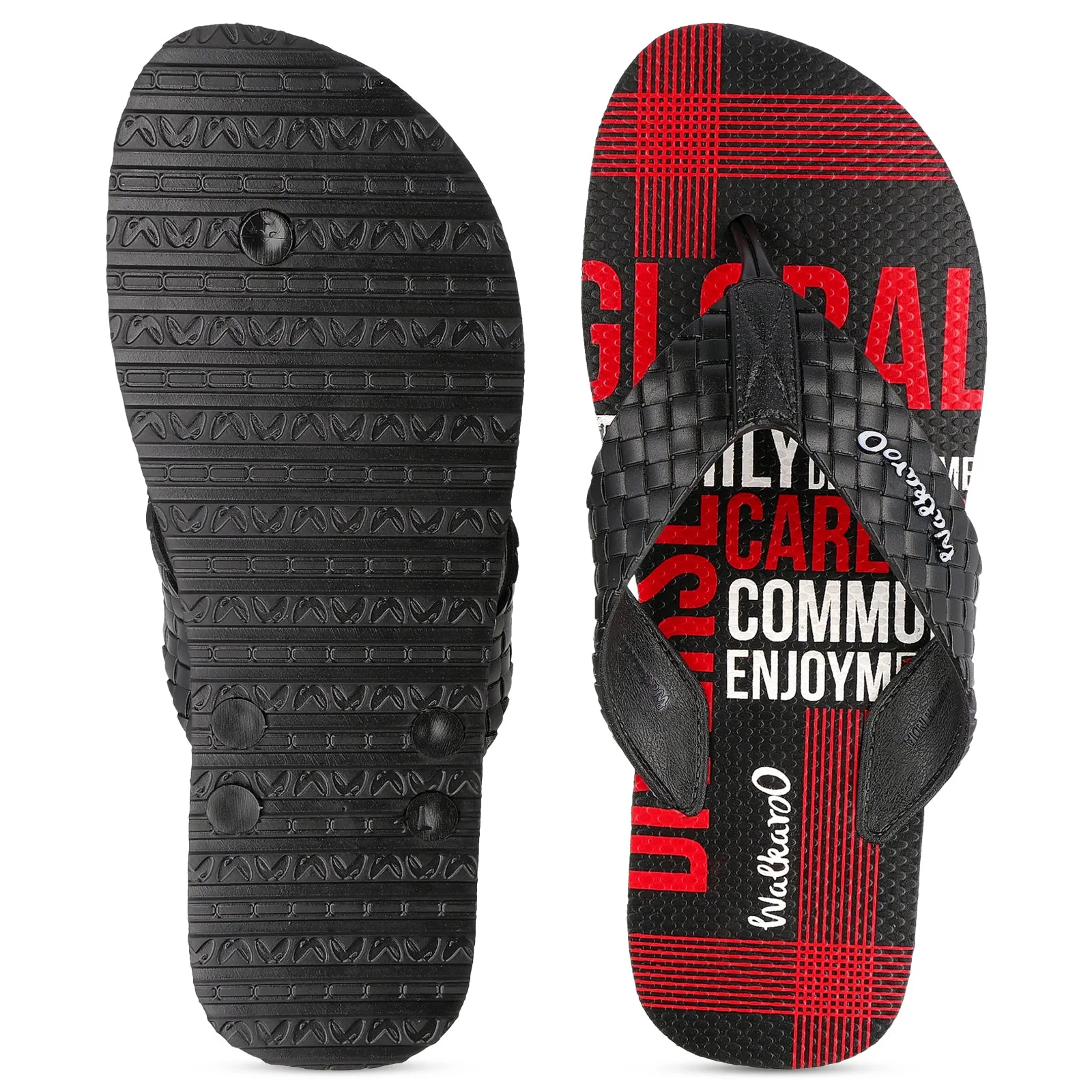 Instant Foot Relief Men's Hawai Slippers - HG166 Red Black
