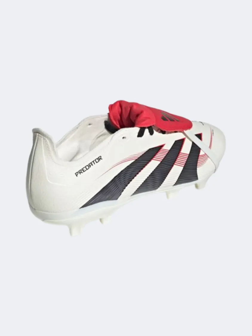 Step Power Adidas Predator League Fold Over Tongue Men Football Shoes White/Black/Ruby