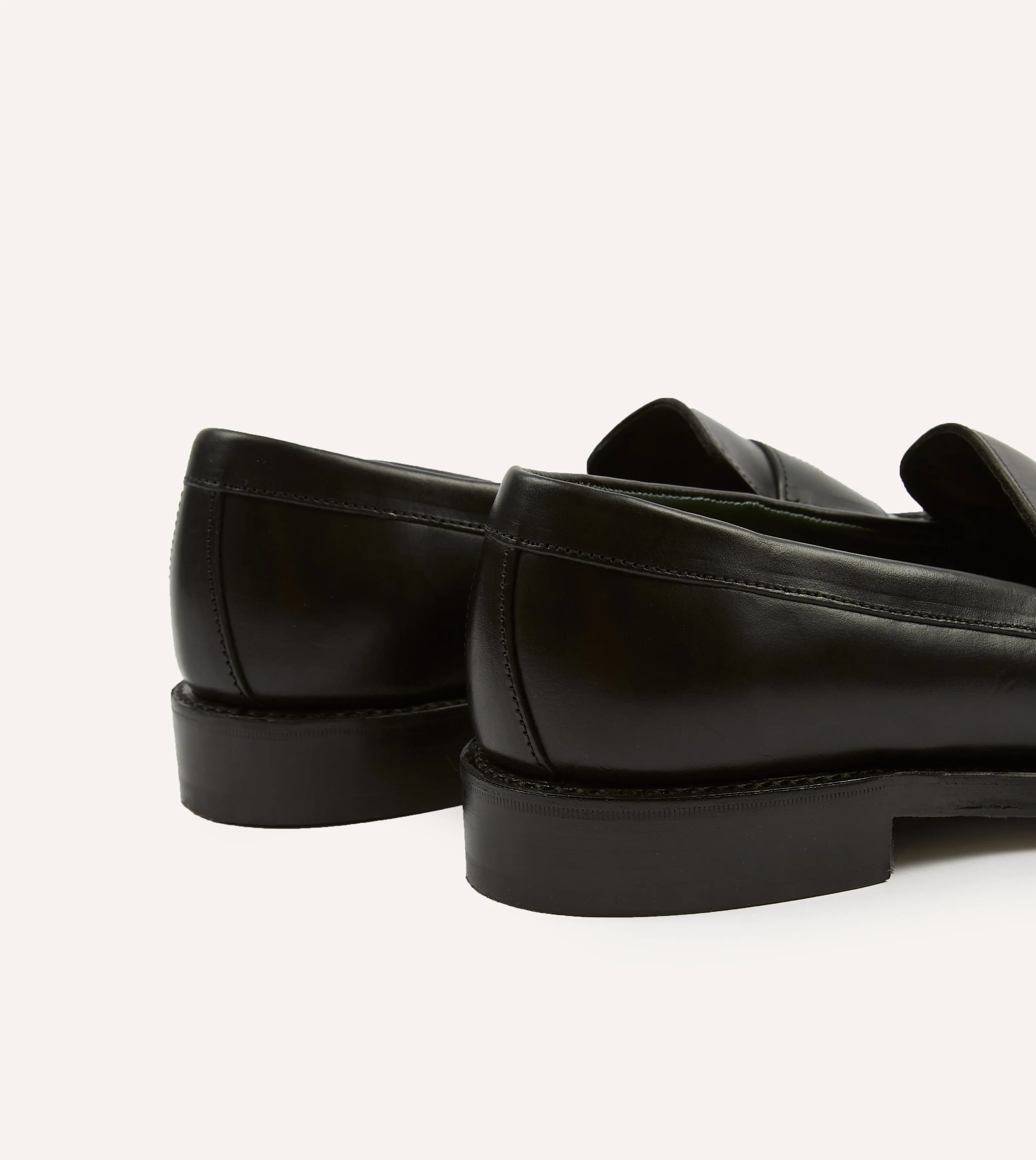Work Base Black Leather Charles Goodyear Welted Penny Loafer