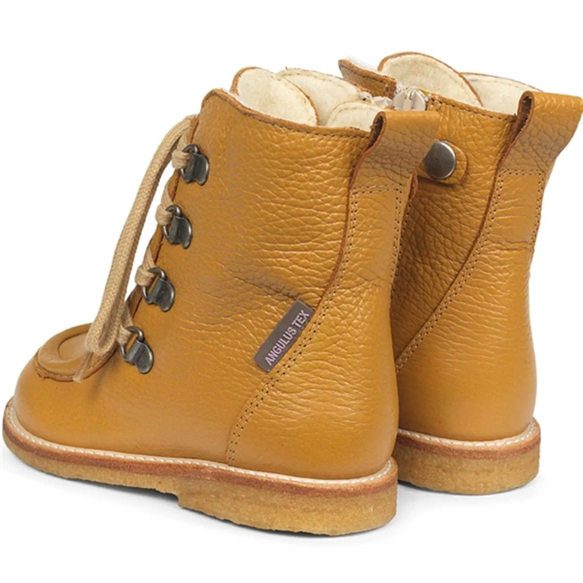Cold Outdoor Angulus Tex Boots w. Zipper and Lace Ocher 2380-101-7250-2566