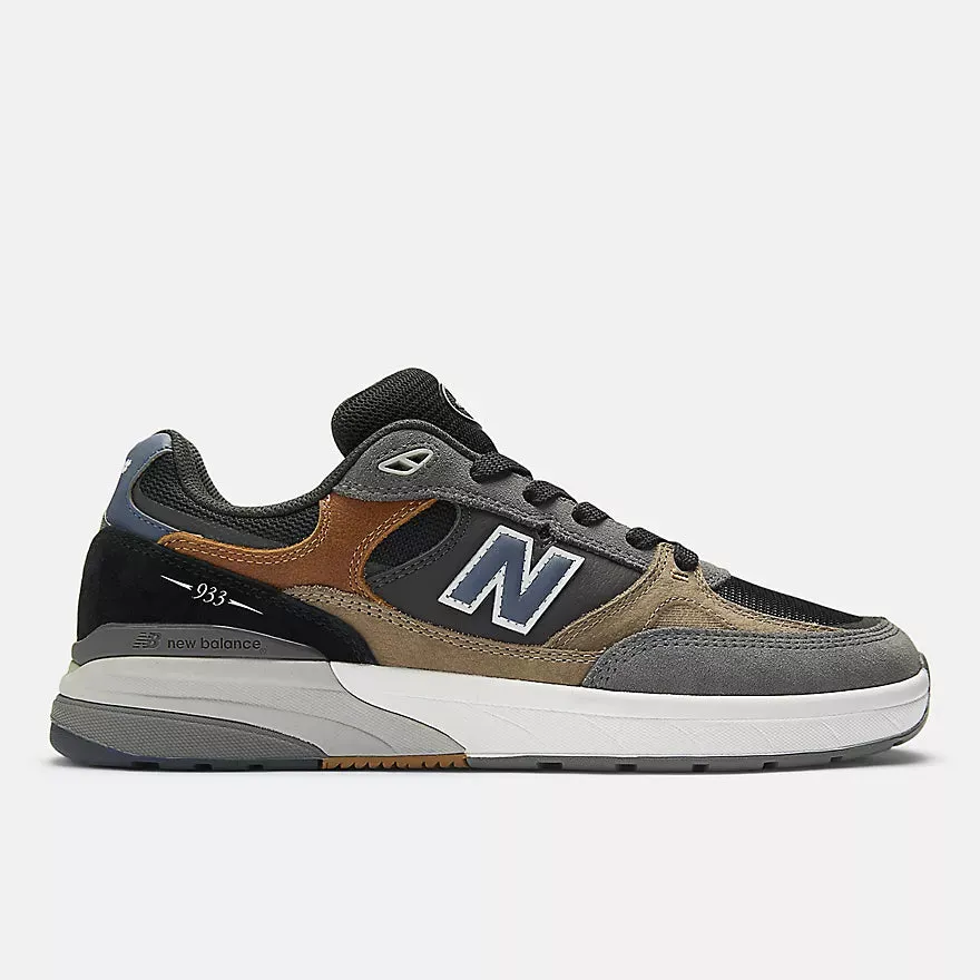 Hardwearing Sole Easy Turn New Balance Numeric Reynolds 933 Wide Shoes - Castlerock/Vintage Indigo