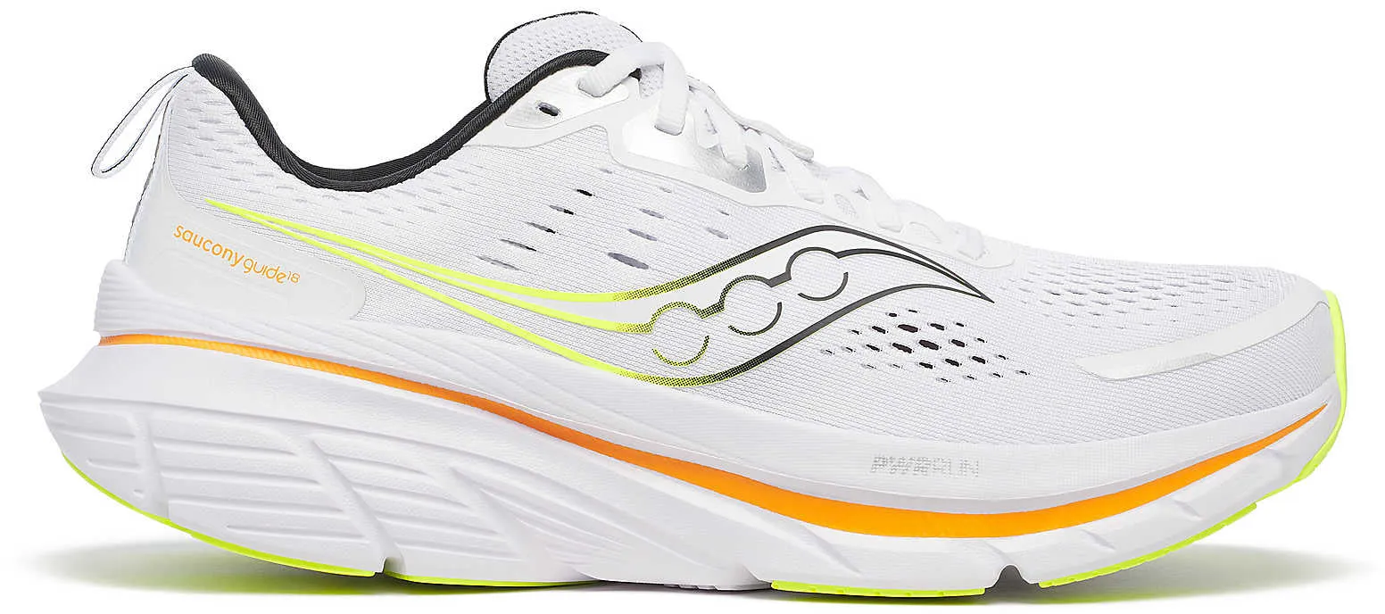 Climb Strong Saucony Guide 18 Mens Running Shoes - White
