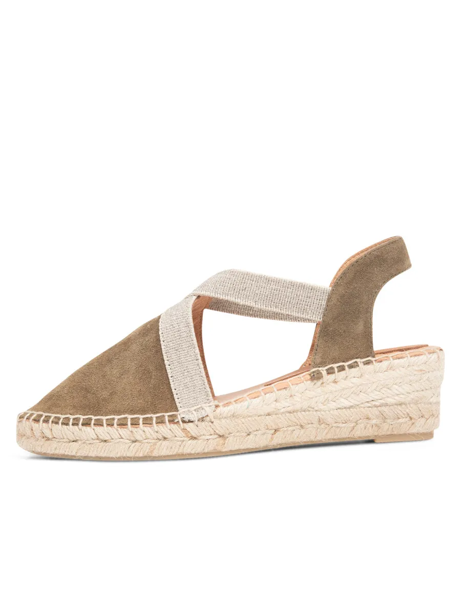 Grace Closed Toe Elastic Espadrille No Tie Style