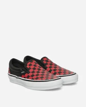 Classic Slip-On 98 Leather Check Vibram Sneakers Black / Racing Red No Hassle Slip On Ease