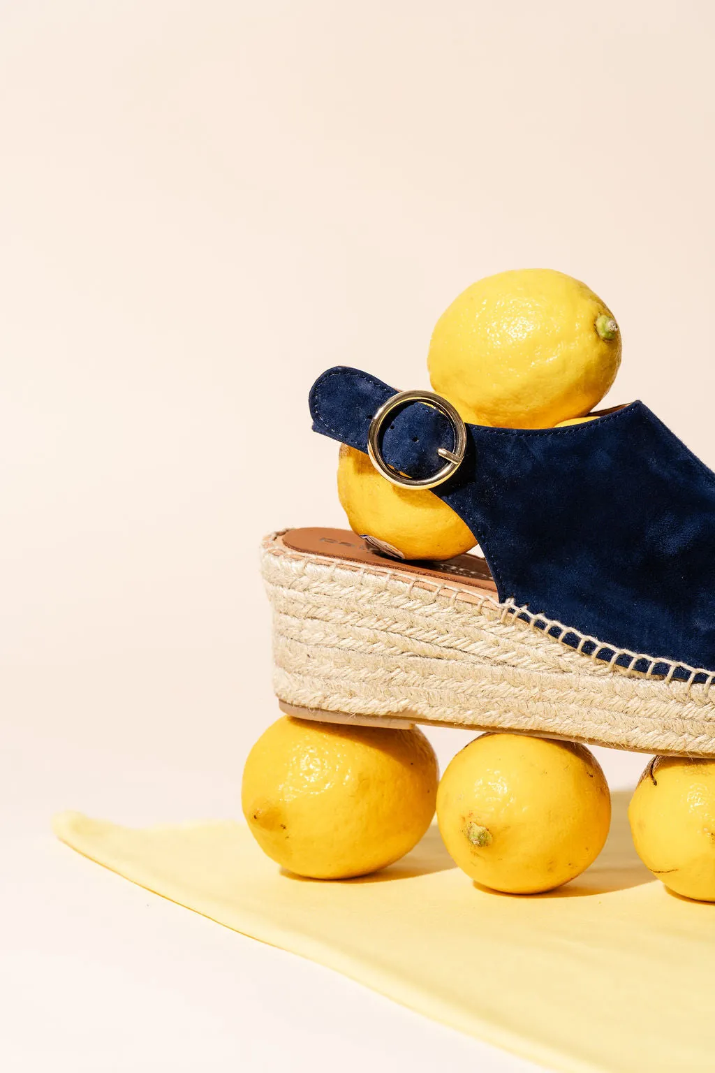 Run Club Lace Up Design Stella Peep Toe Espadrille with Buckle