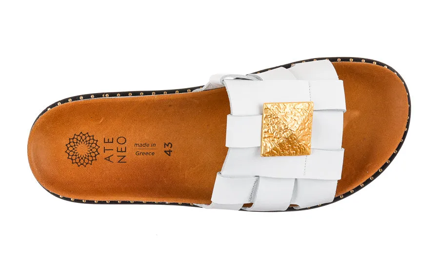 Elastic Strap At Ornate White