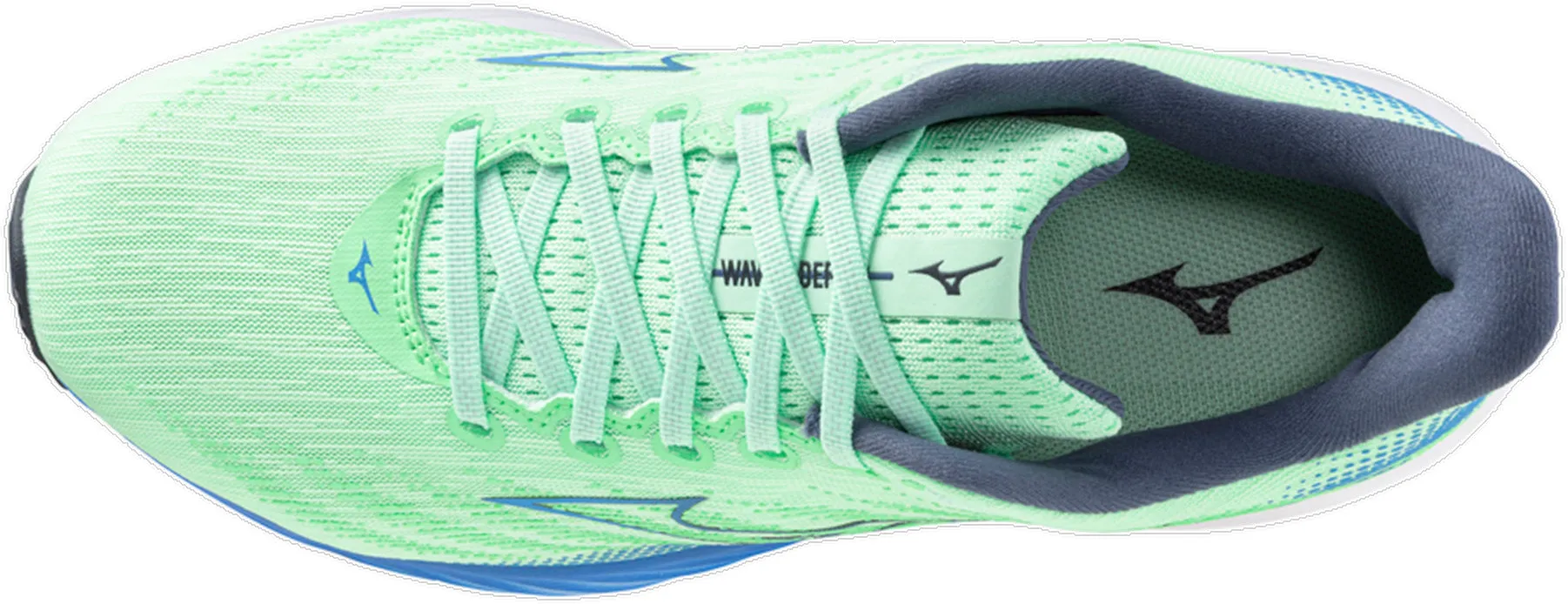 Mizuno Wave Rider 28 Mens Running Shoes - Green Lace Tie Ventilated Design