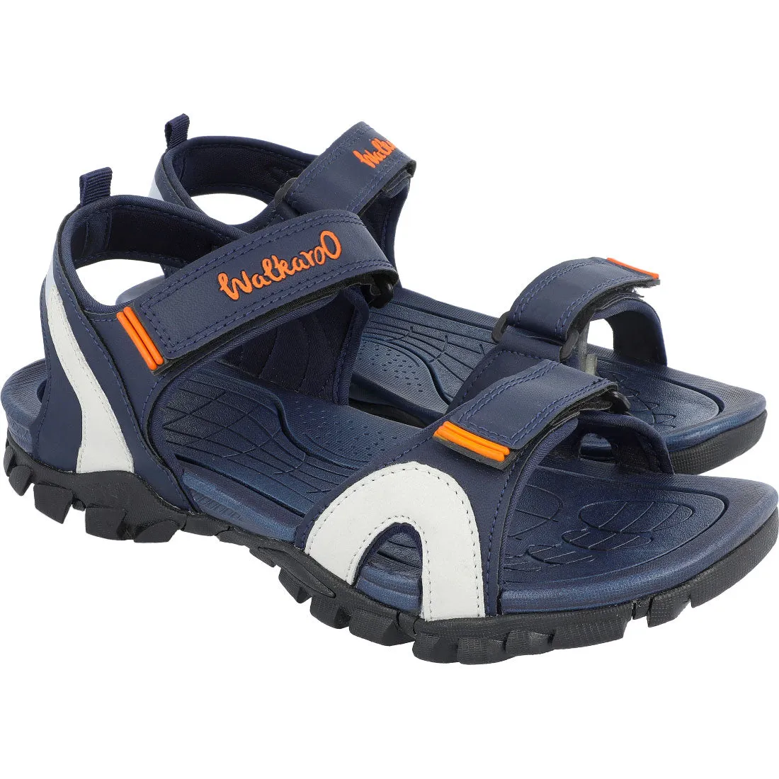 Walkaroo Men Strappy Floater Sandals  - XC4671 Blue Durable Construction