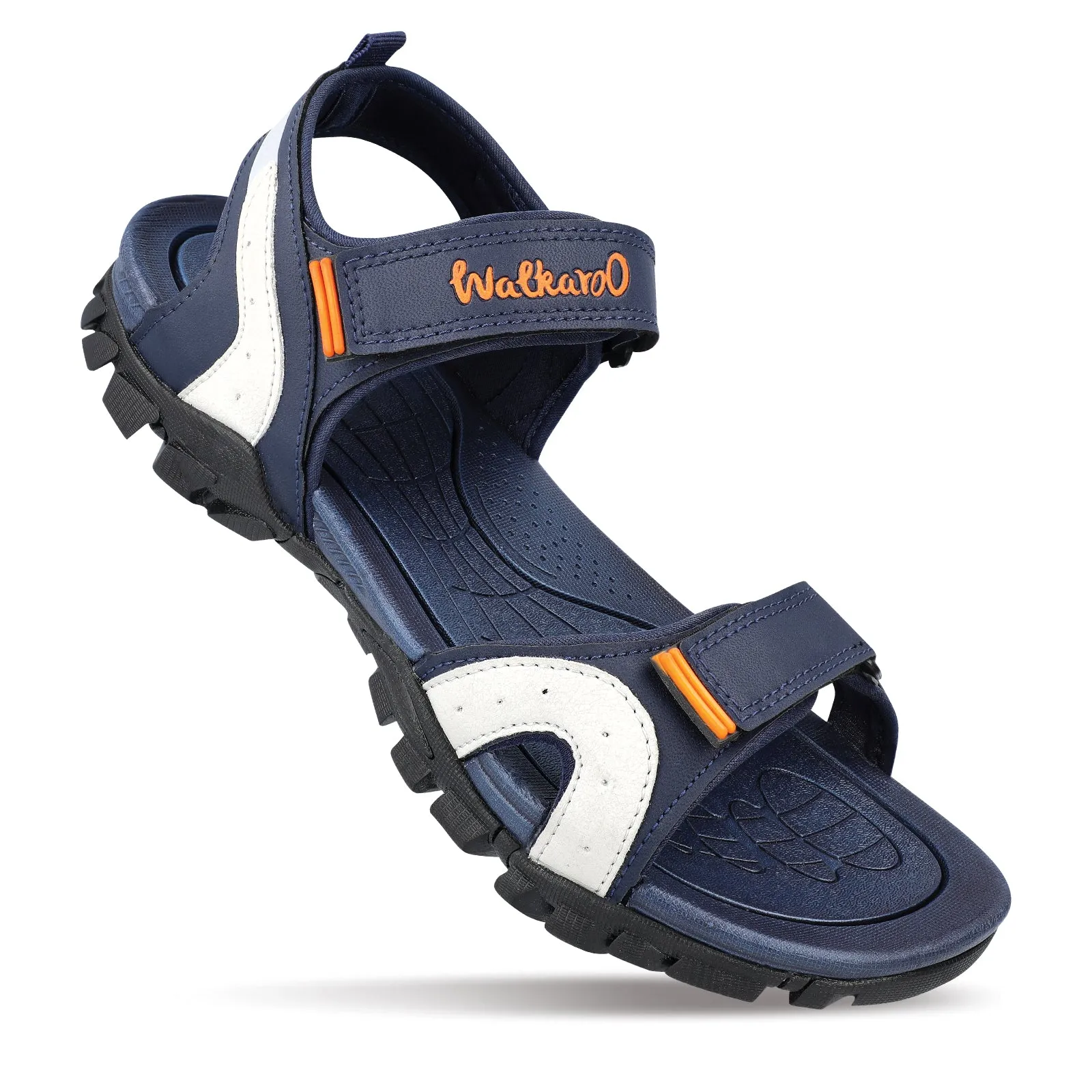 Walkaroo Men Strappy Floater Sandals  - XC4671 Blue Foot Support Comfortable Open-toe Shoes
