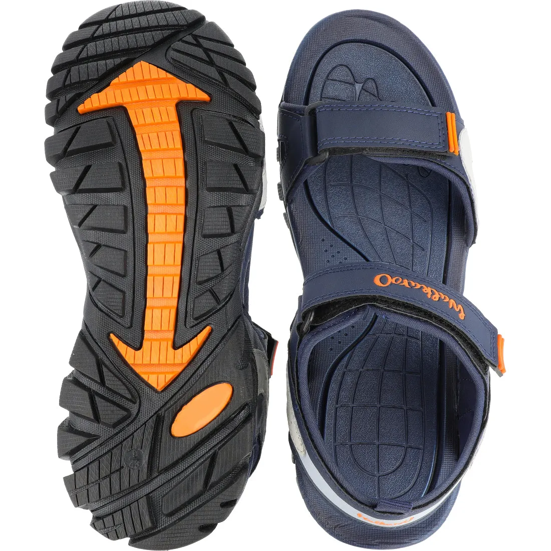 Walkaroo Men Strappy Floater Sandals  - XC4671 Blue Slip Resistant Gentle Walk