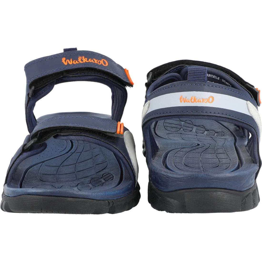 Walkaroo Men Strappy Floater Sandals  - XC4671 Blue Cushion Lining