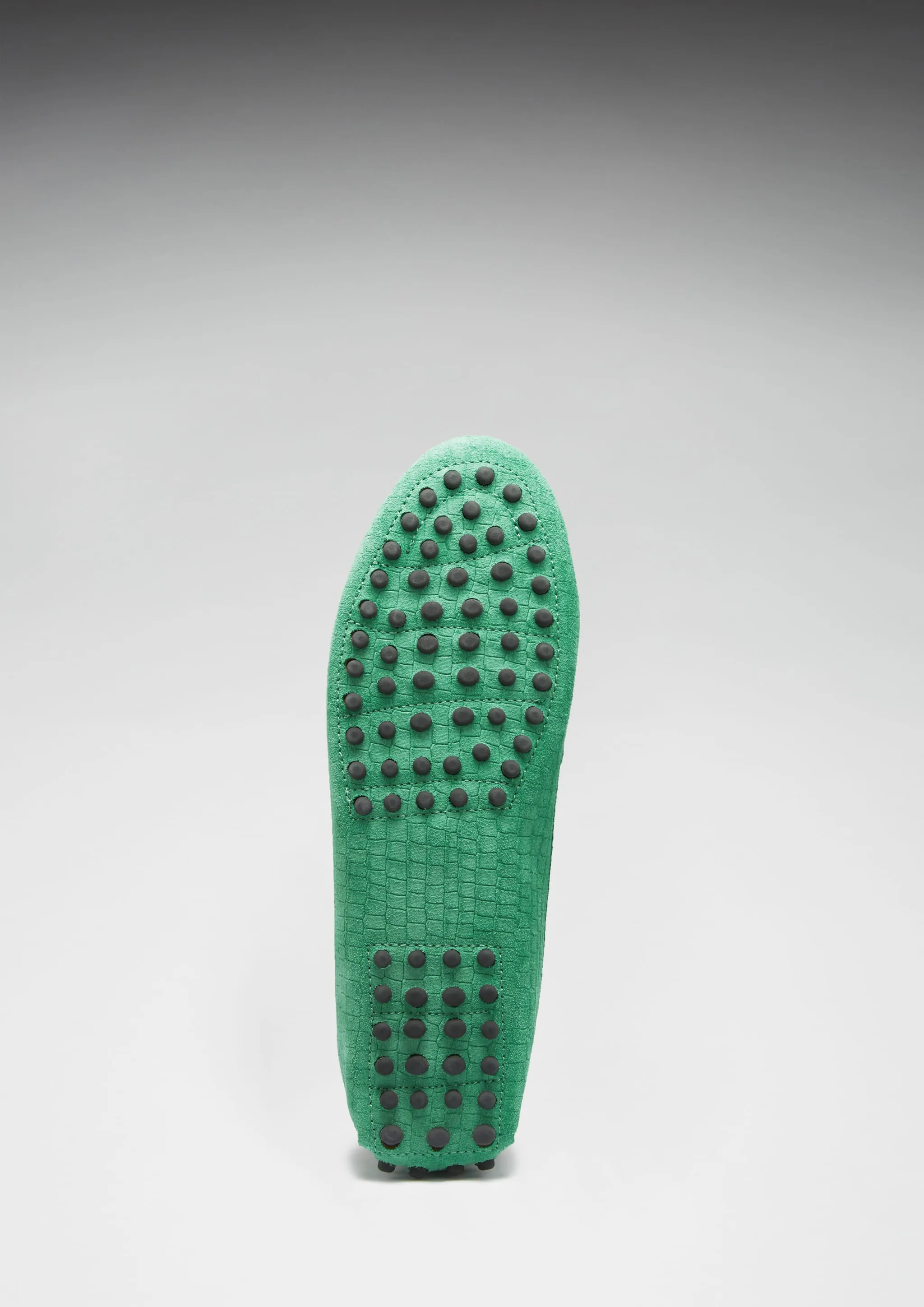 Stylish Casuals Neat Lines Women's Tasselled Driving Loafers, emerald embossed suede