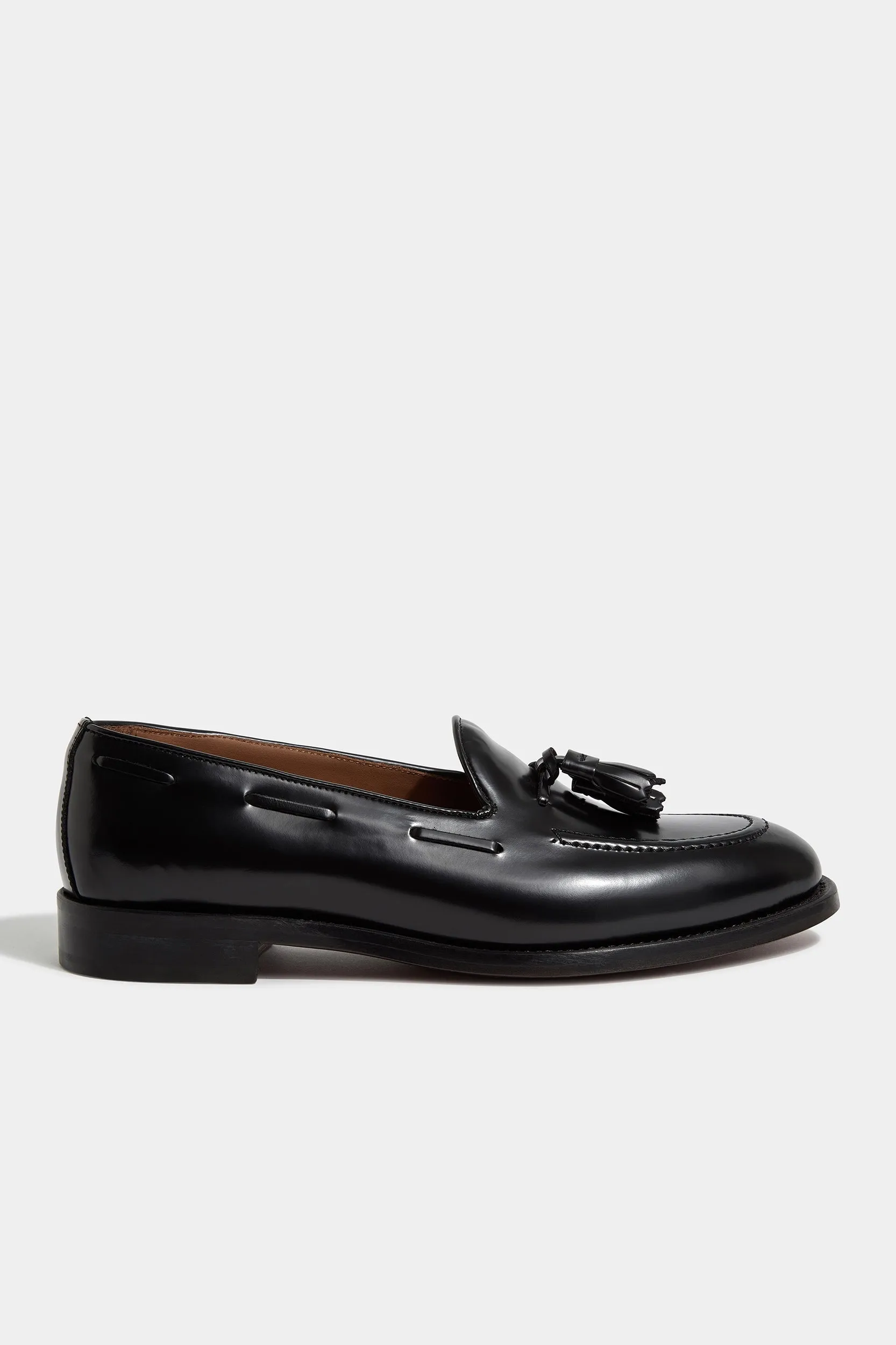 Pure Dash Hand-Burnished Black tassel loafers - Made In Italy