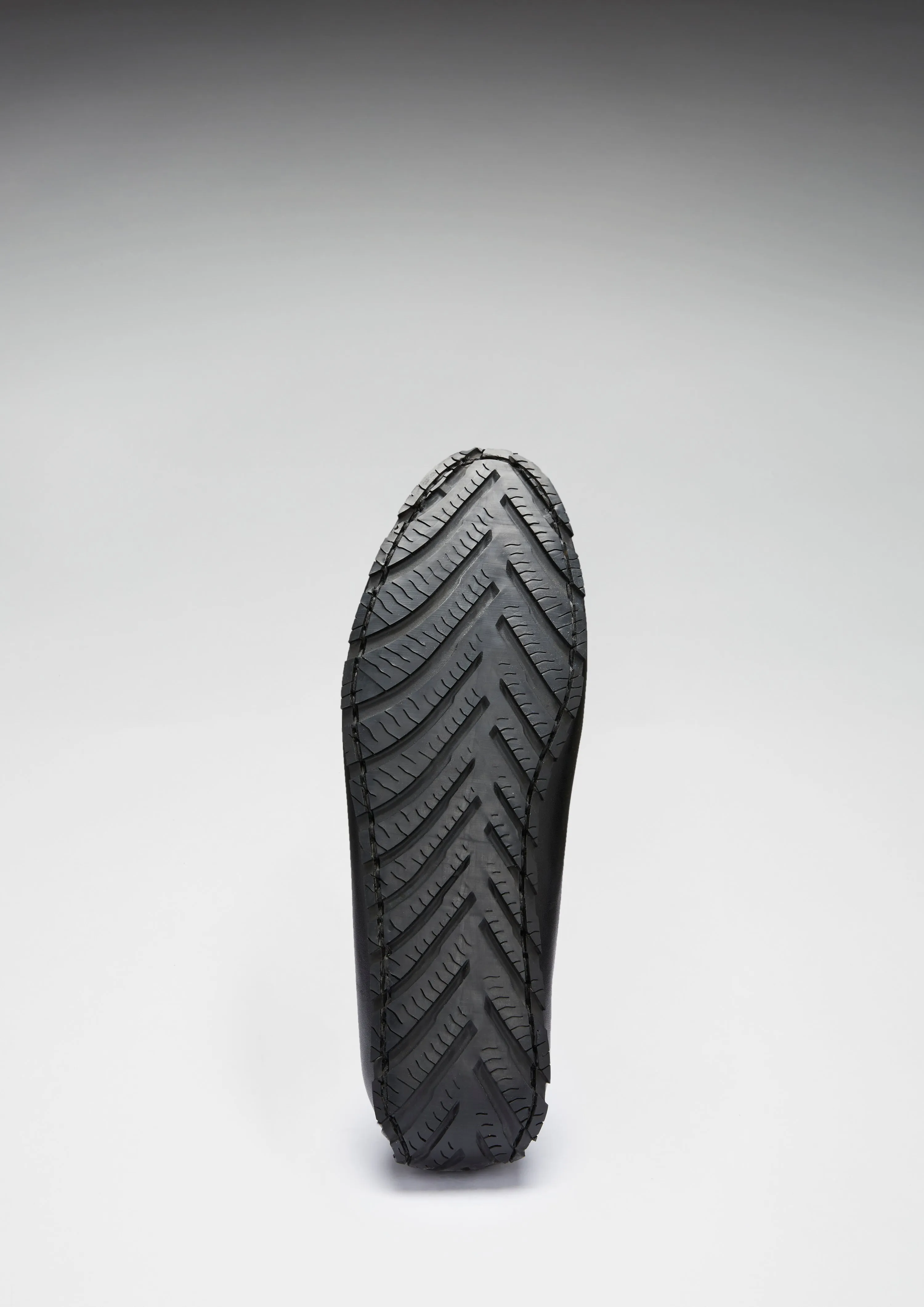 Tyre Sole Penny Driving Loafers, black leather Step Firmly