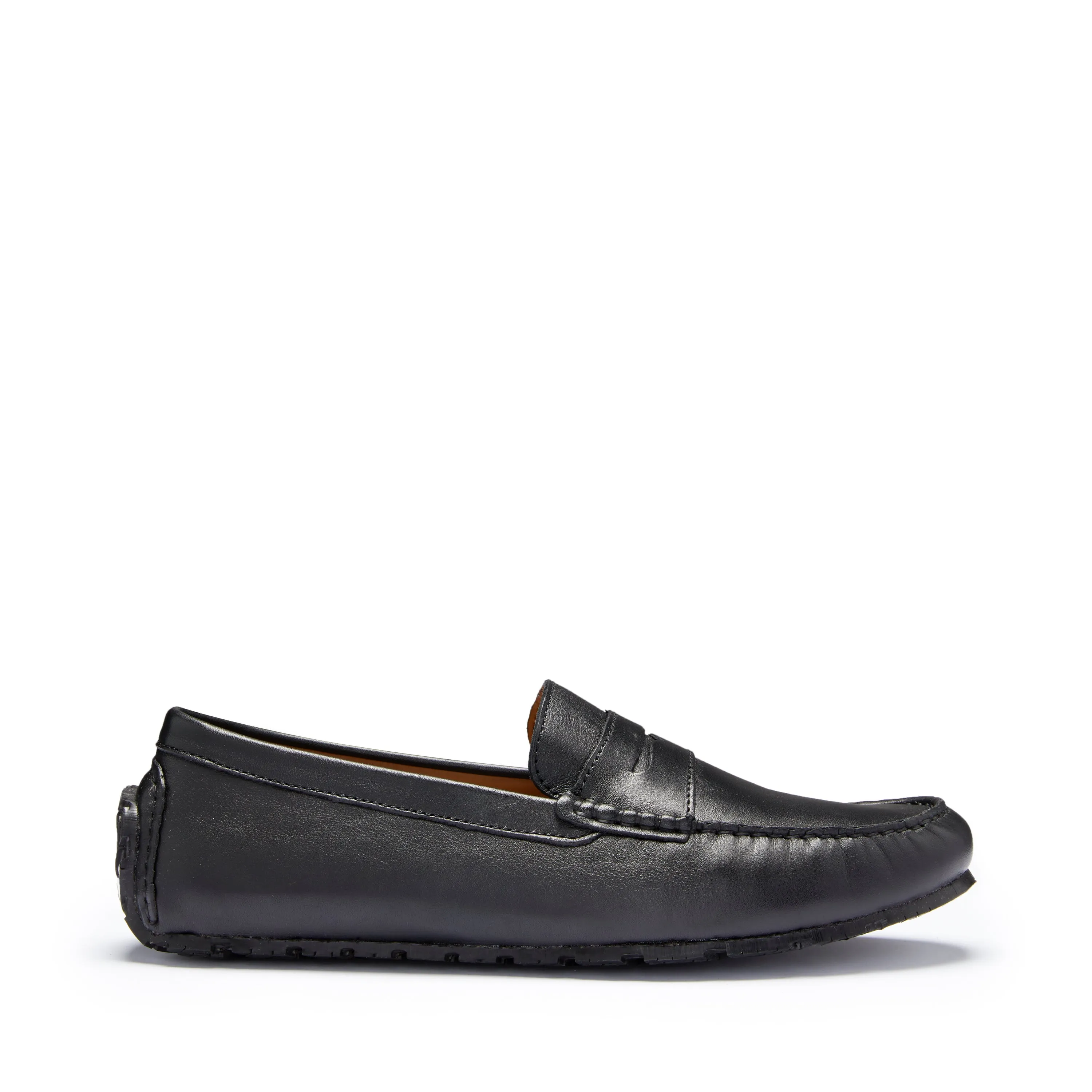 Neat Lane Tyre Sole Penny Driving Loafers, black leather