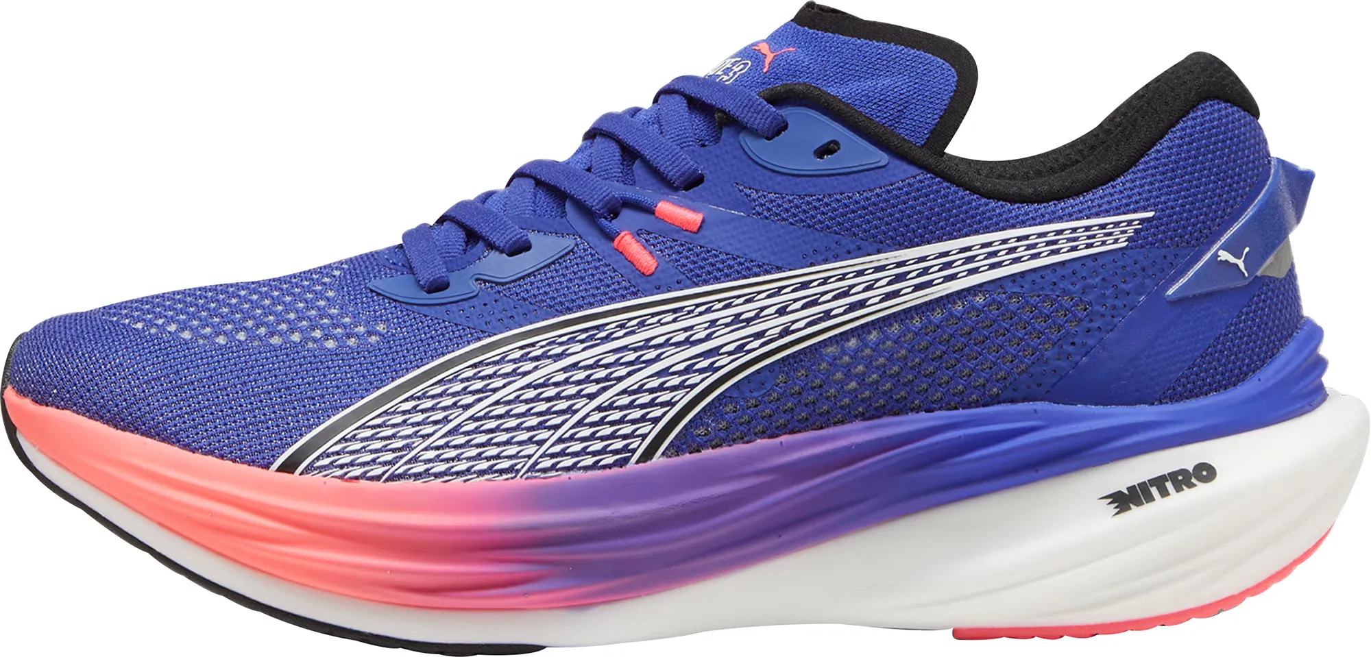 Hiking Mood Impact Resistance Puma Deviate Nitro 3 Mens Running Shoes - Blue