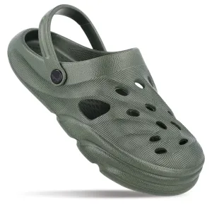 Casual Shoes Cushioned Footbed Men's Clogs  - WC8732 Olive