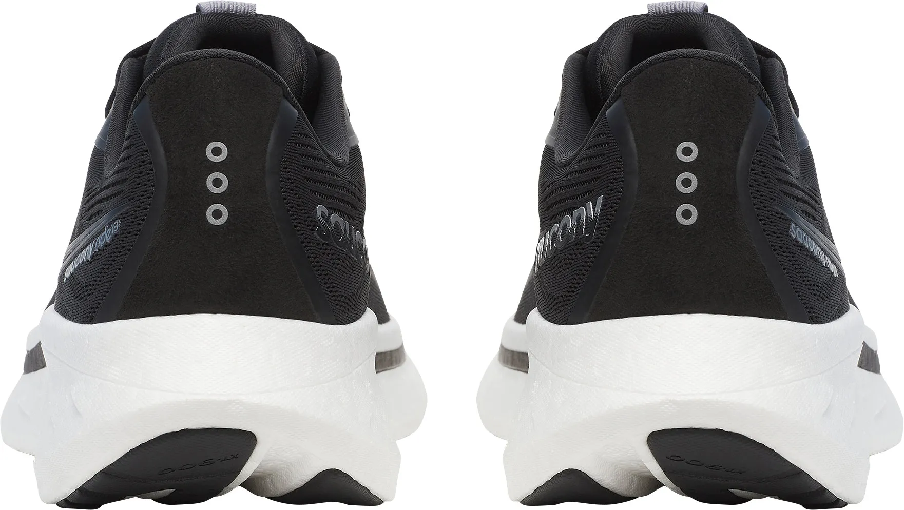 Saucony Ride 18 WIDE FIT Mens Running Shoes - Black Sweat Resistant Standing Workers Strong Stitching