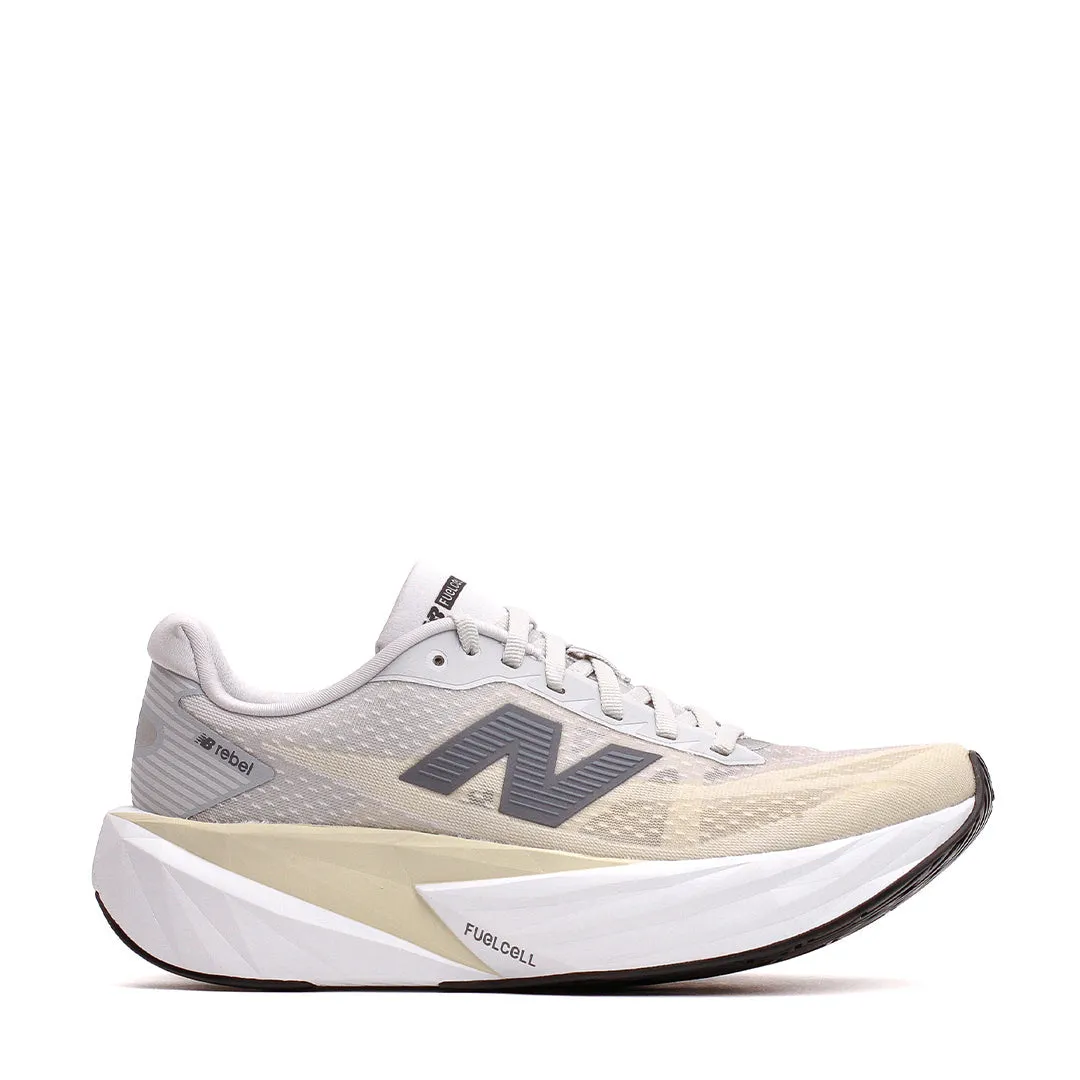 Memory Foam Casual Wear Durable Build Airport Travel New Balance Women FuelCell Rebel v5 Linen Grey Matter WFCXLX5