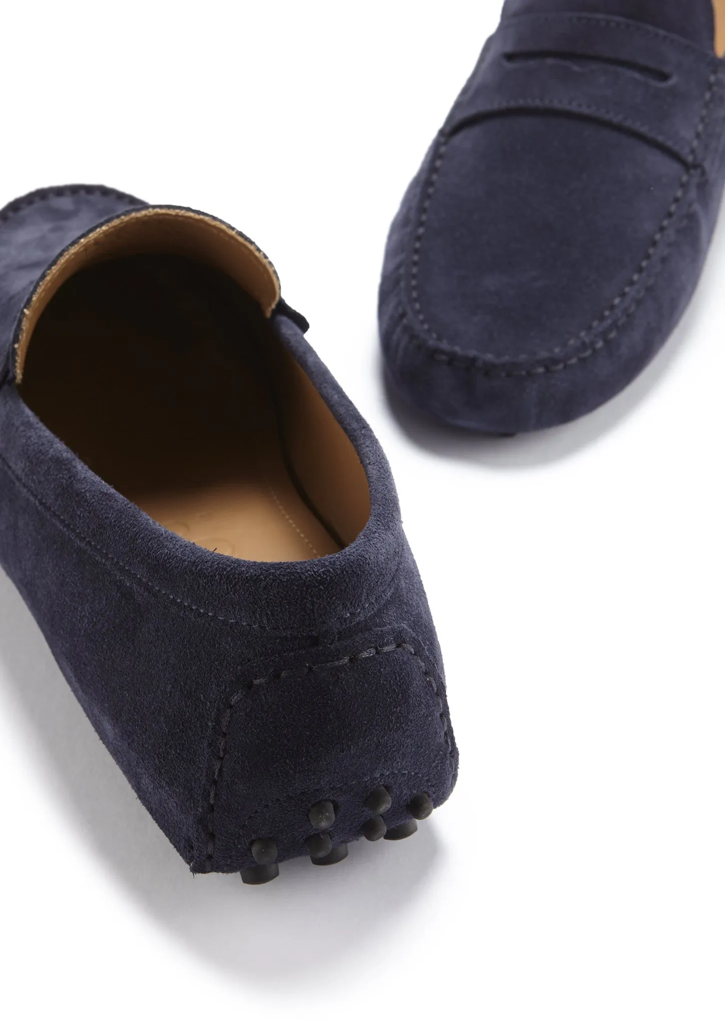 Stylish Footwear Penny Driving Loafers, navy blue suede