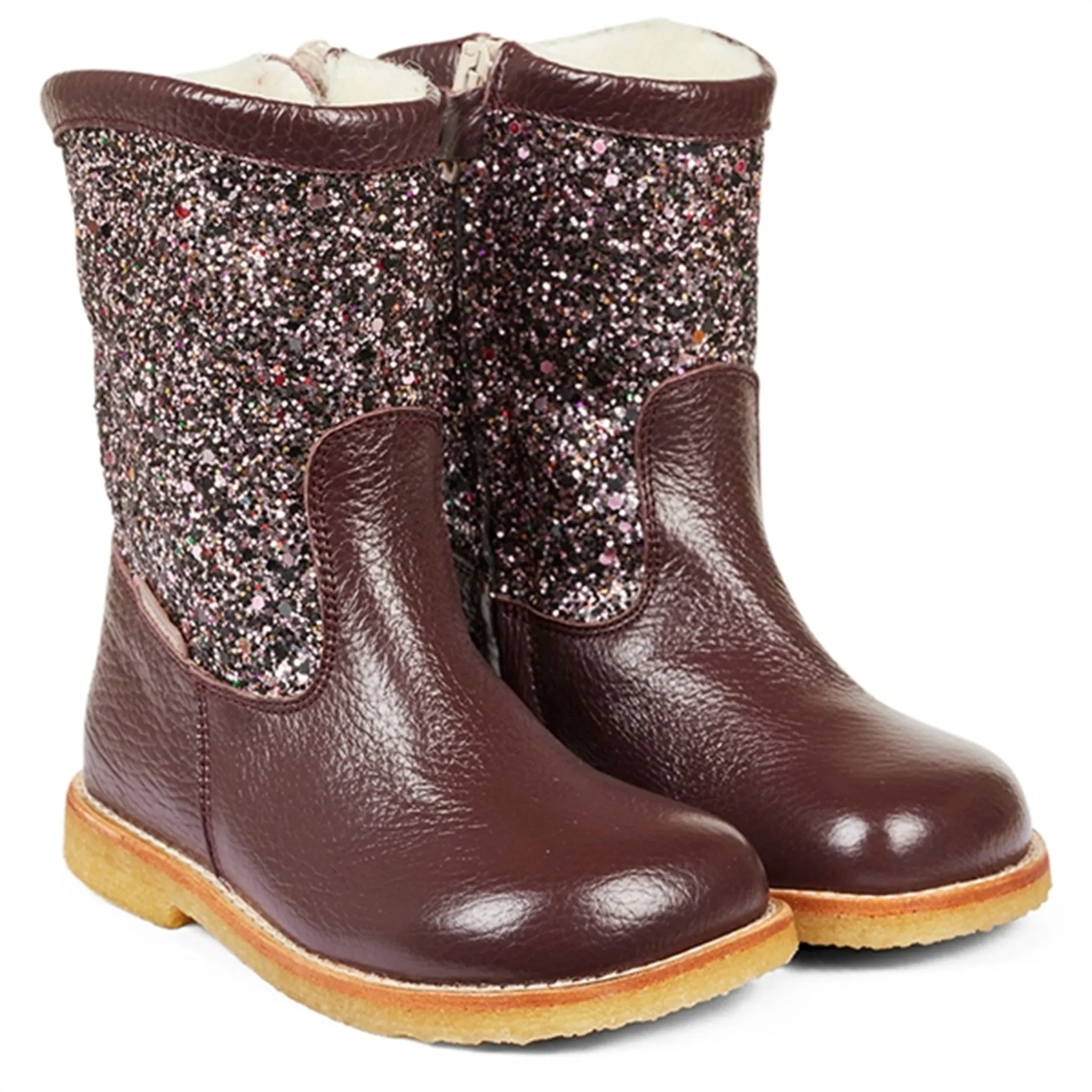Snow Safety Gear Angulus Tex Boots With Zipper Bordeaux/Bordeaux Multi Glitter