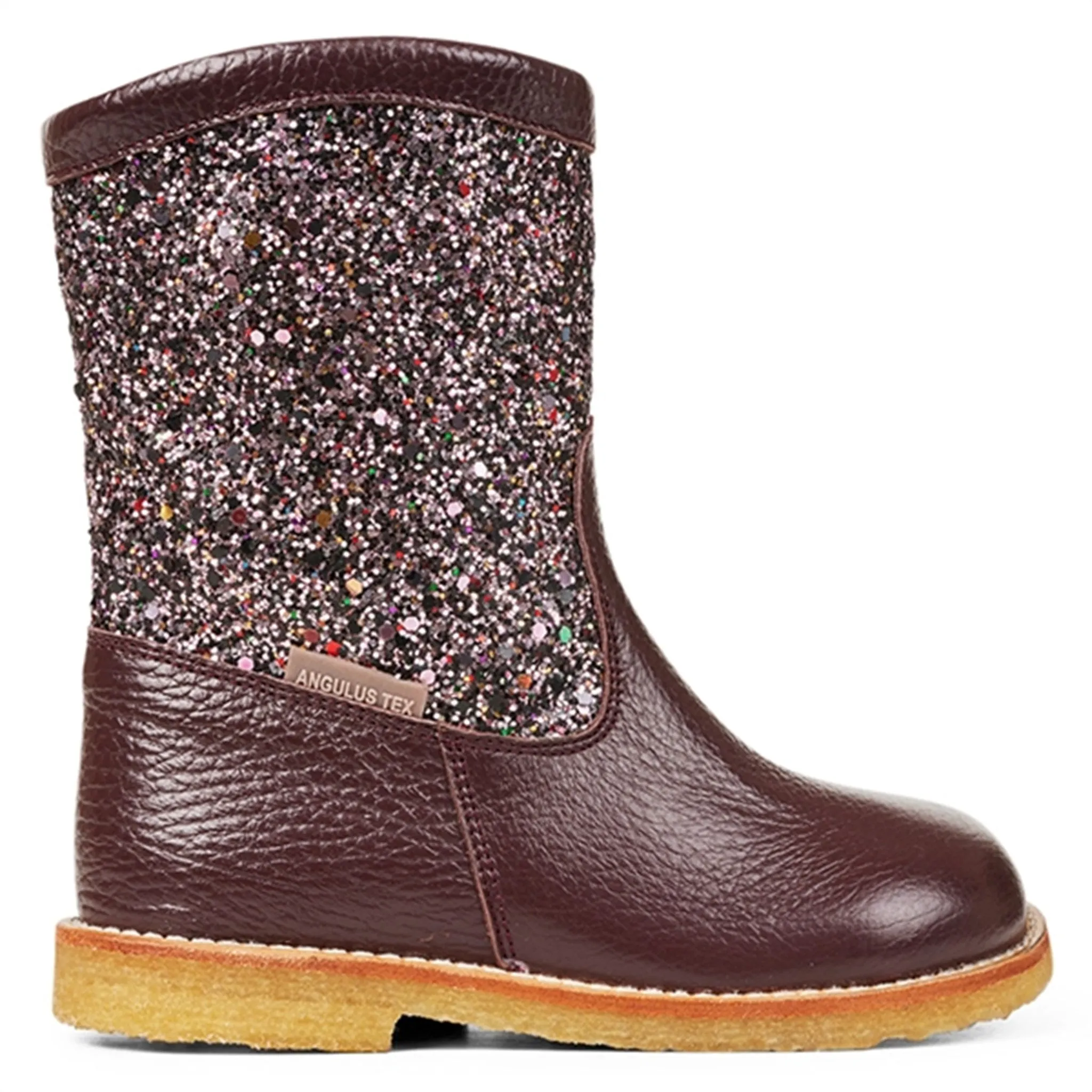 Angulus Tex Boots With Zipper Bordeaux/Bordeaux Multi Glitter Snow Frost Proof Lightweight
