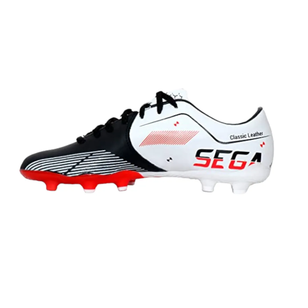 Sega Classic Leather Football Shoes (White/Black) Agile Path