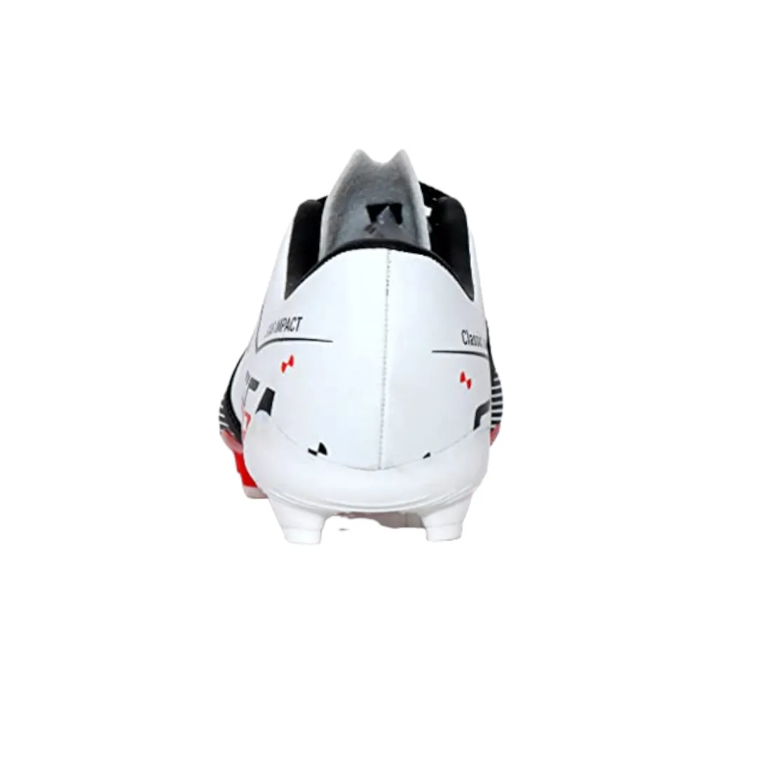 Cushioned Midsole Sega Classic Leather Football Shoes (White/Black)