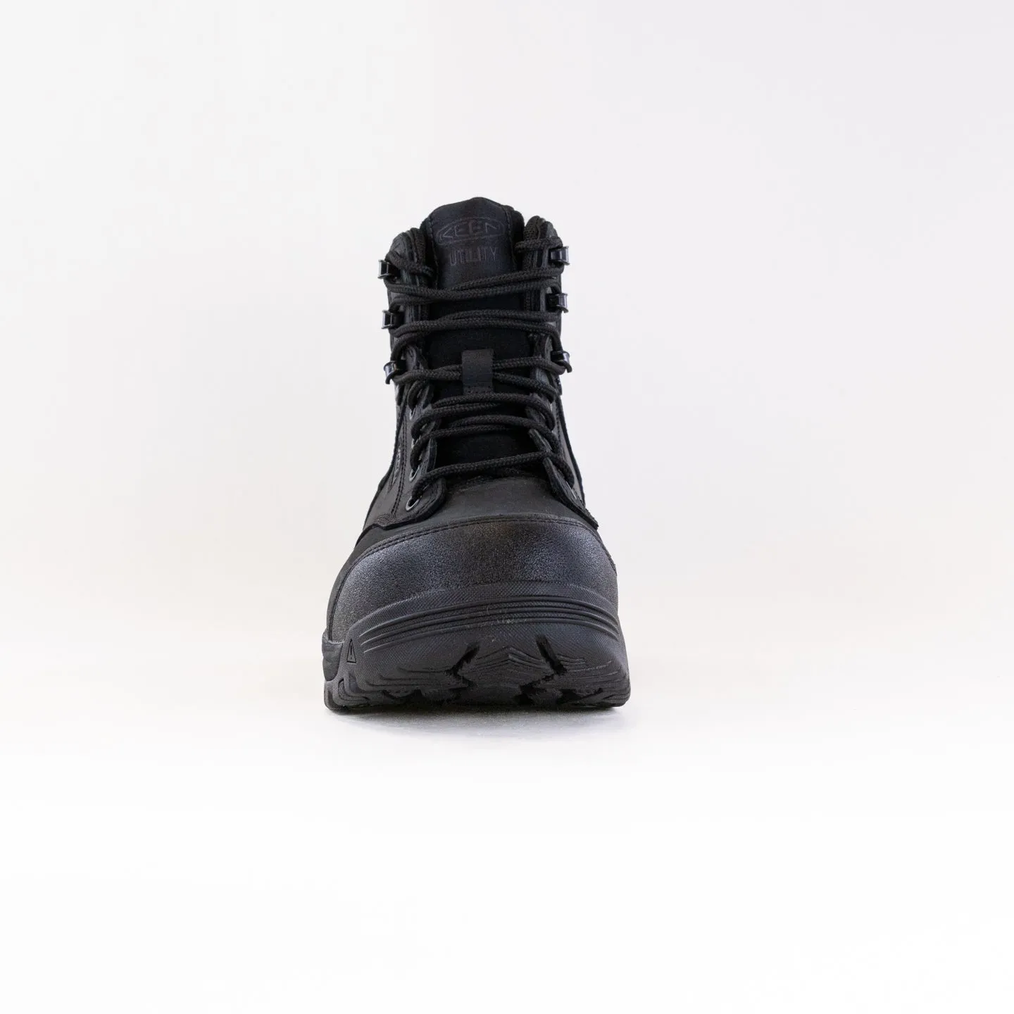 KEEN Utility Evanston 6" Waterproof Boot - Carbon Toe (Men's) - Black/Black Easy Slip