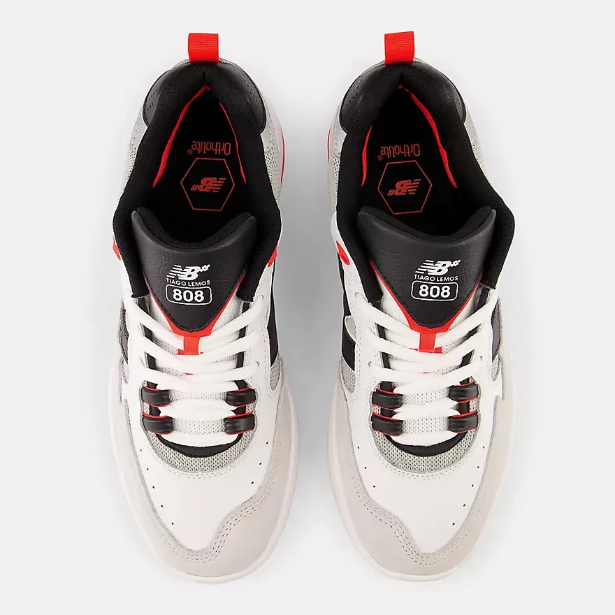 Classic Look Supportive arch New Balance Numeric 808 Tiago Lemos Skateboard Shoe - White / Black