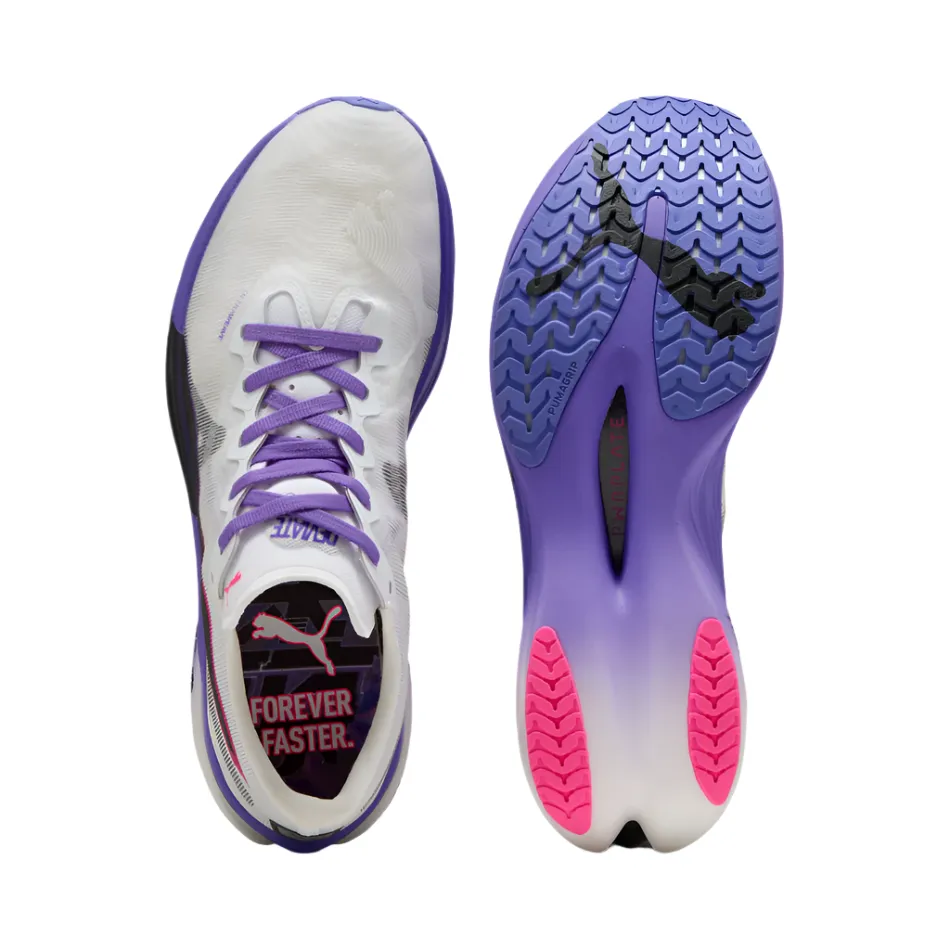 product - differentiation heel - cup shoes PUMA Men's Deviate NITRO Elite 3 DIGITOKYO Running Shoes in PUMA White/Dark Amethyst AW25