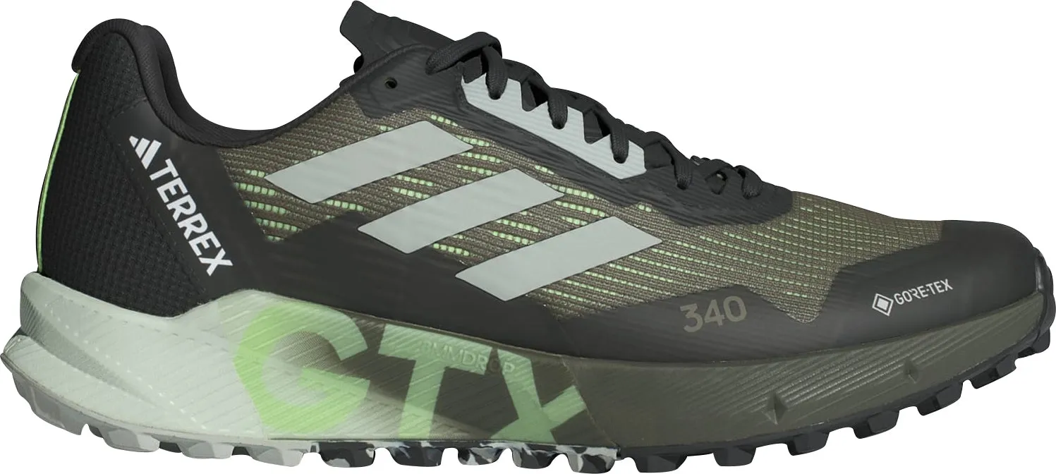 Cosmic Glow Star Edge adidas Terrex Agravic Flow 2 GORE-TEX Mens Trail Running Shoes - Green