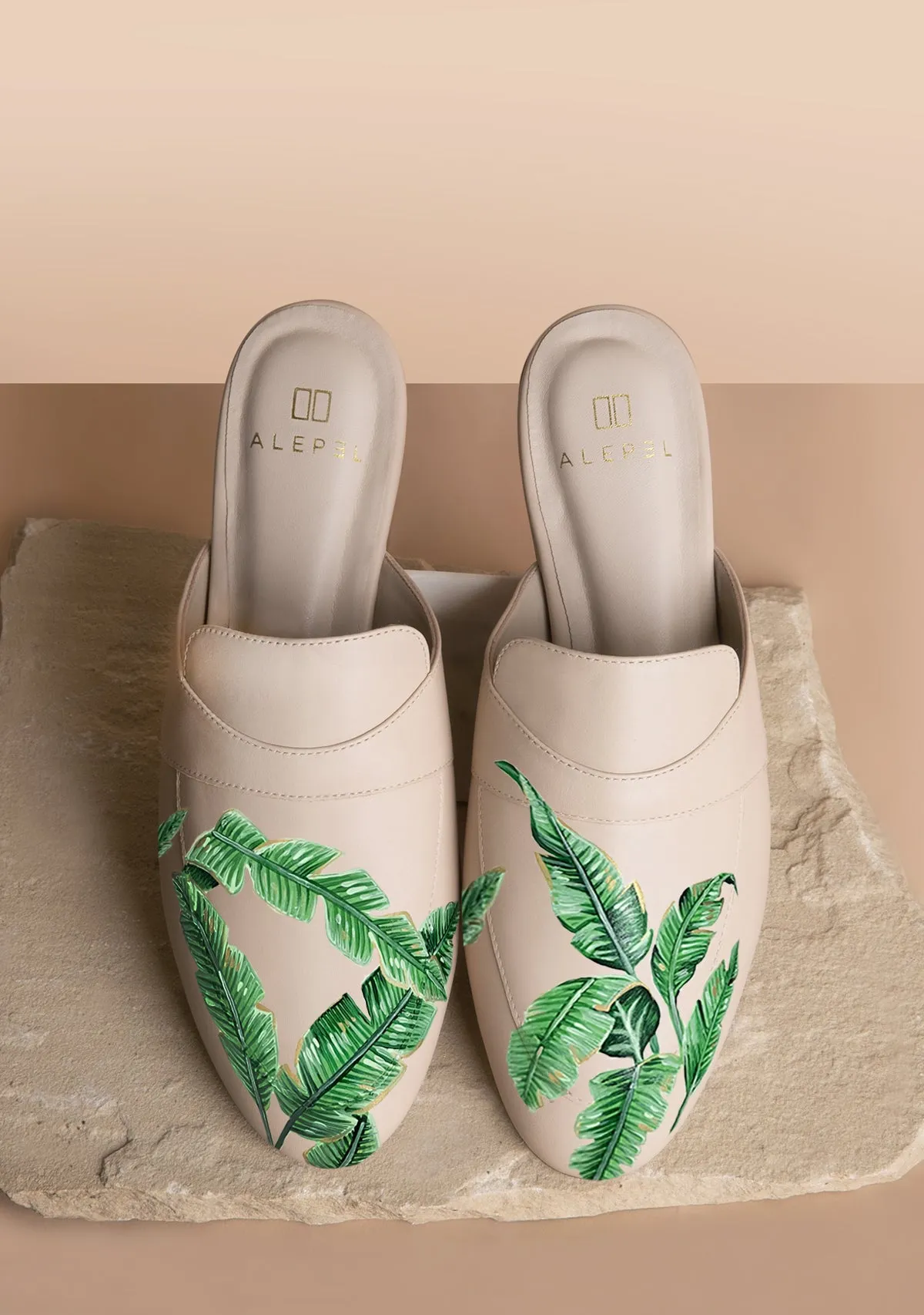 Beige Mule Custom Design Anti Slip Sole