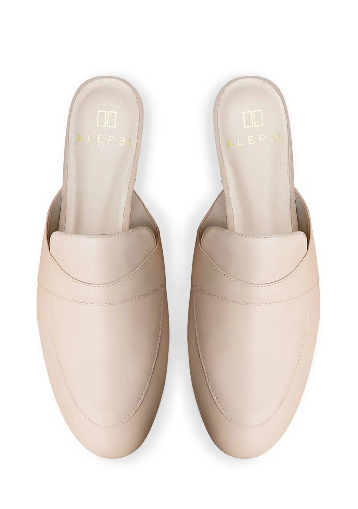 Beige Mule Custom Design Fashionable Look