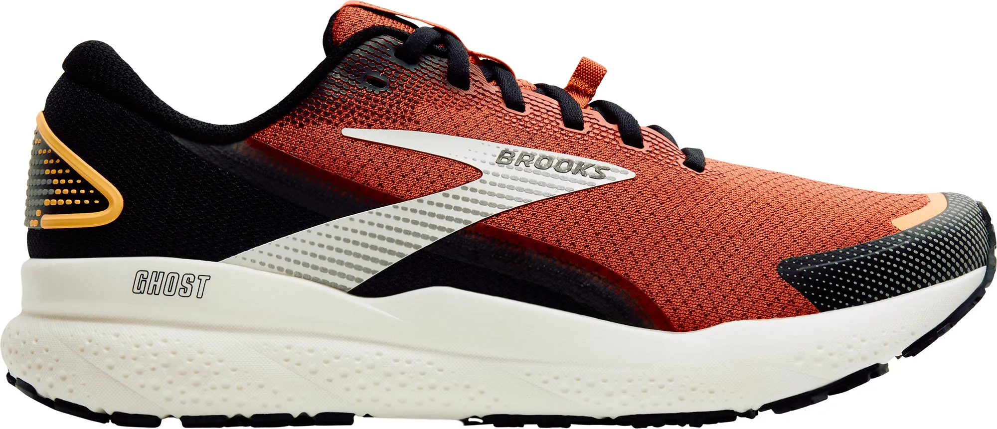 Color Mix Breathable Lining Brooks Ghost 16 Weatherized Mens Running Shoes - Orange