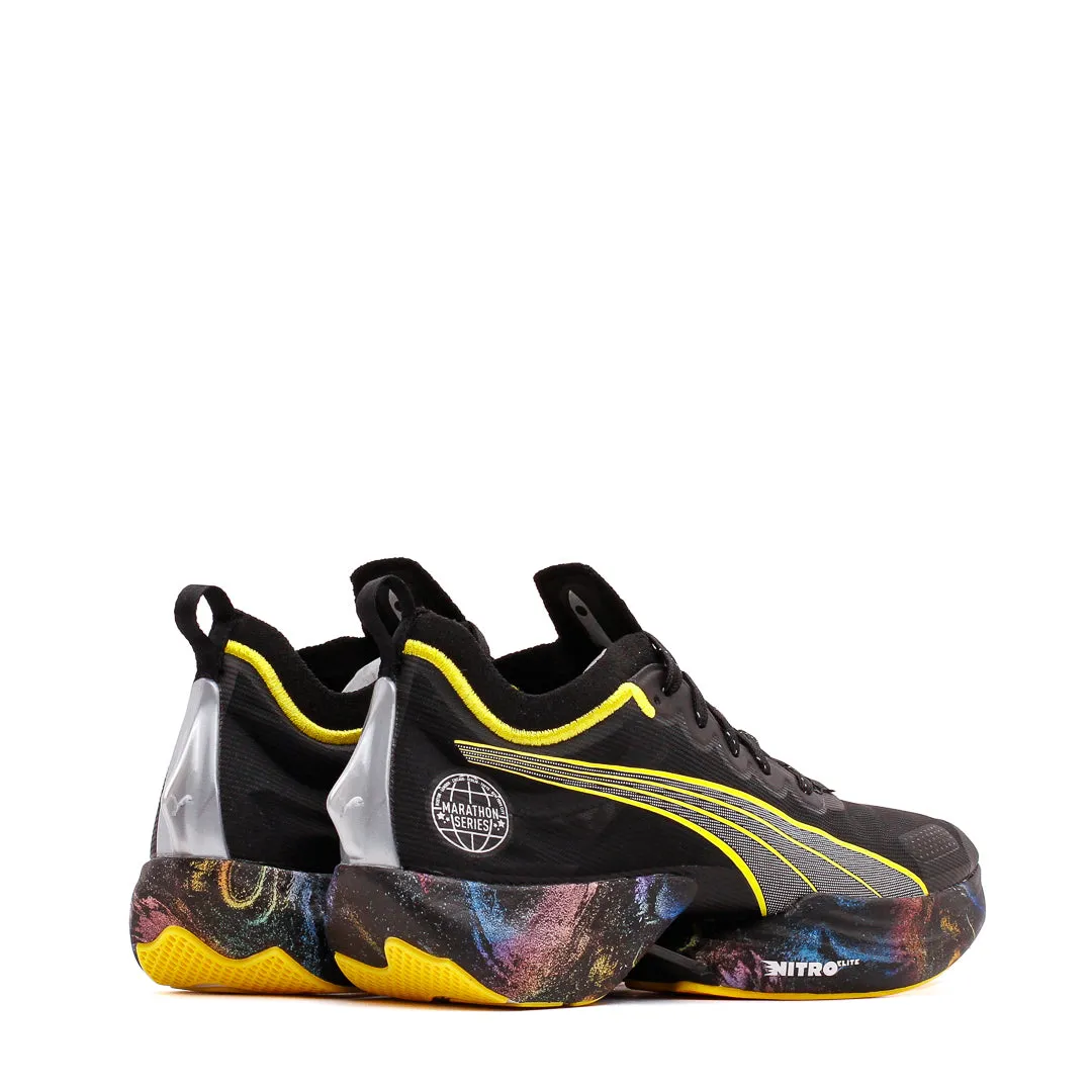 Puma Men Fast-R Nitro Elite Marathon Series Black Yellow 378465-01 Breathable Upper Wild Trek