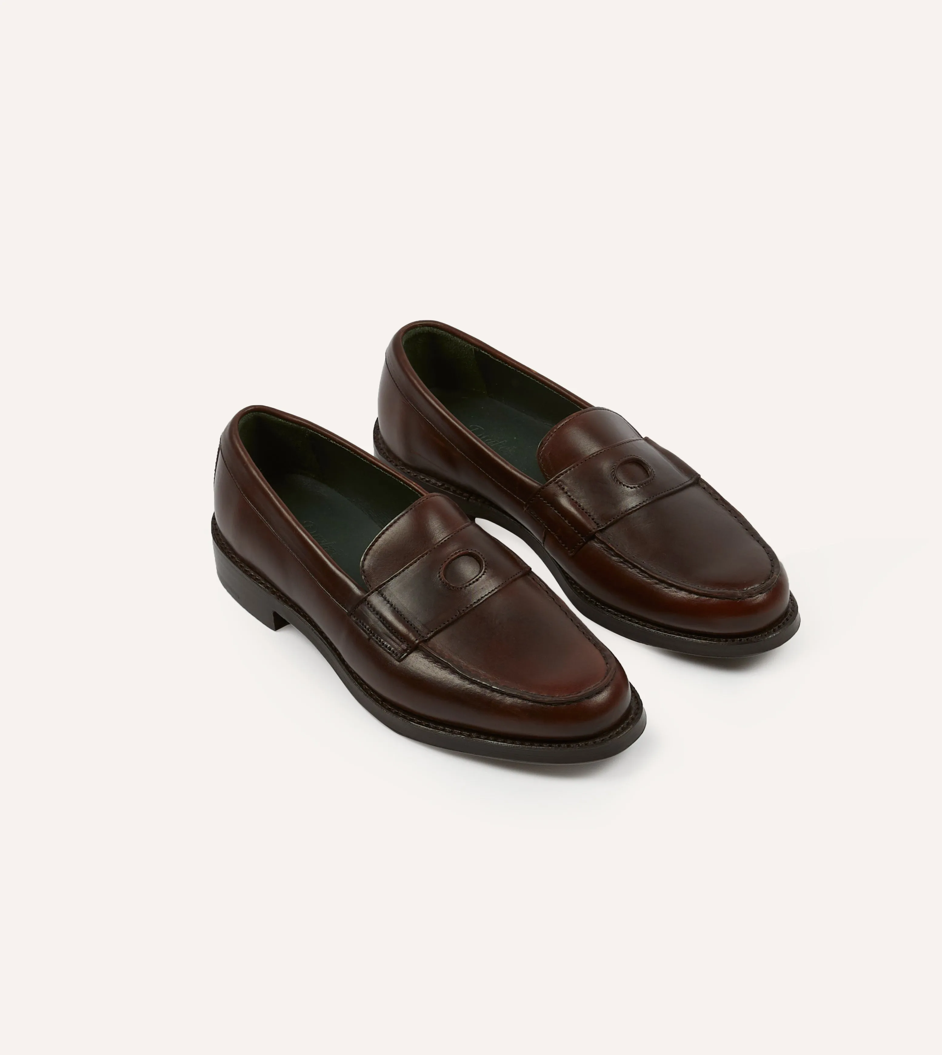 Athletic Brown Leather Charles Goodyear Welted Penny Loafer