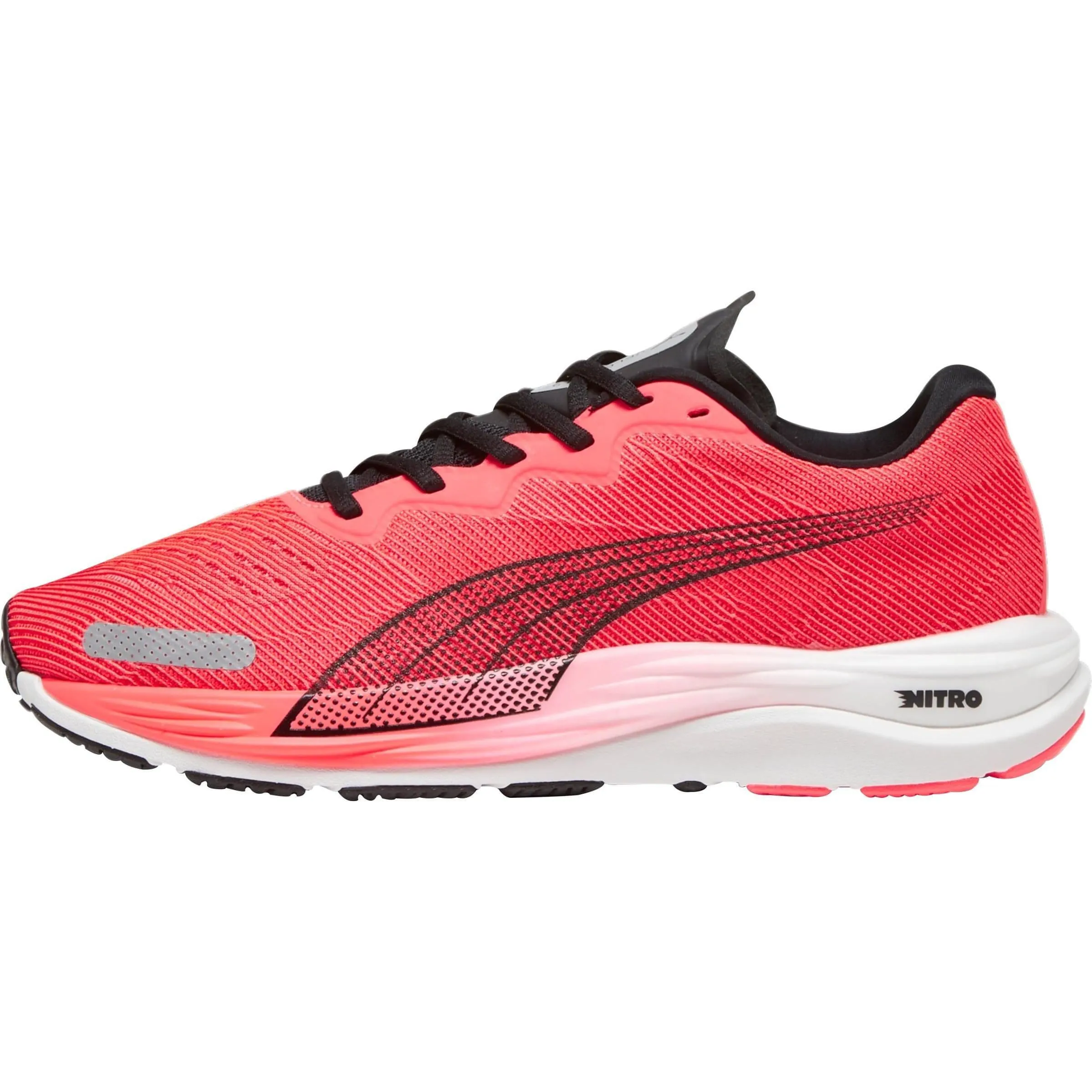 Shiny Tone Silver Shine Puma Velocity Nitro 2 Mens Running Shoes - Red