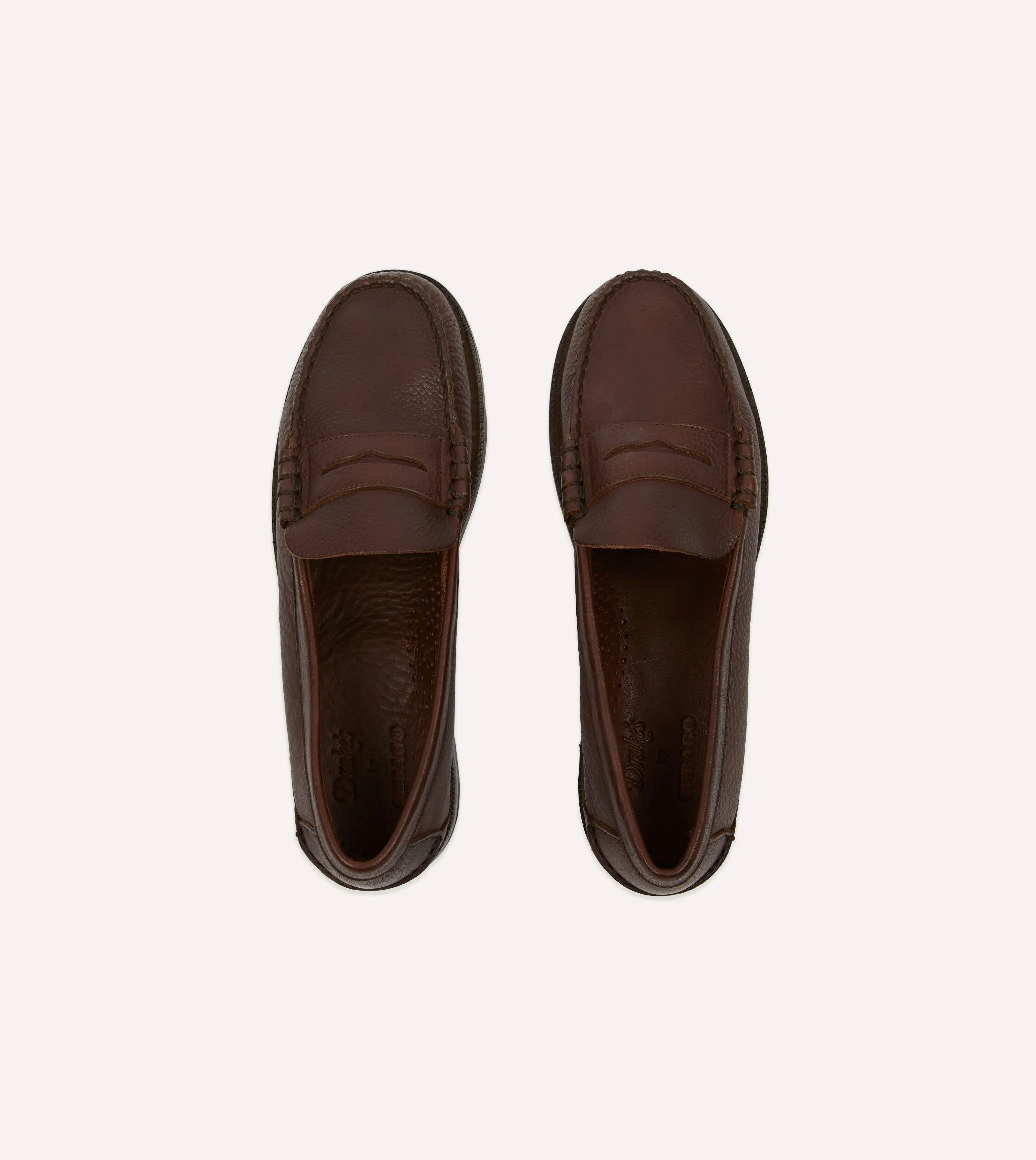 Space Vibe Gold Tone Drake's by Sebago Citysides Dan Bison Leather Loafer