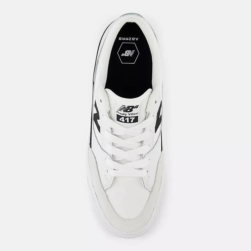Casual Everyday Flex Movement New Balance Numeric Franky Villani 417 Skateboard Shoes - White With Black