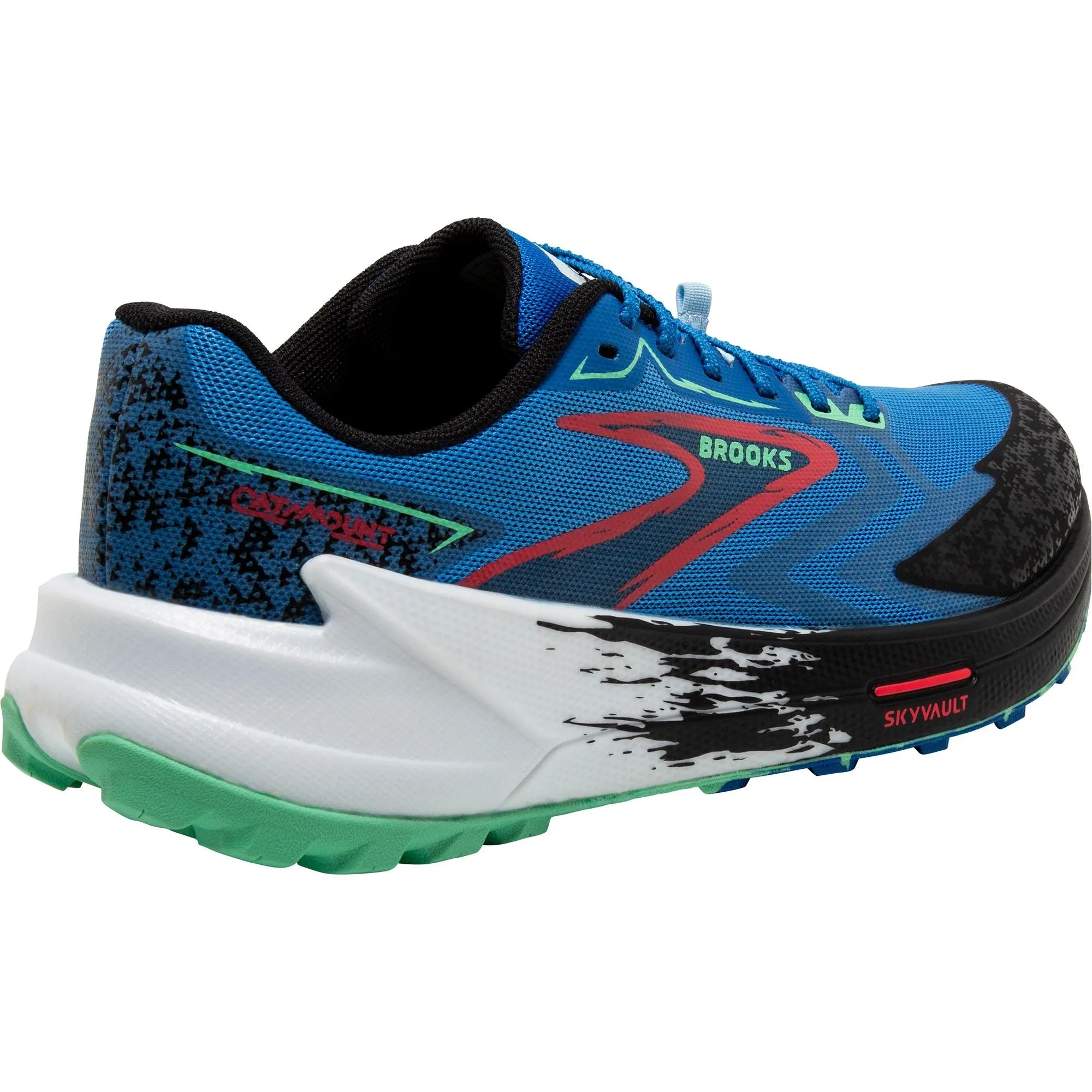 Red Glow Brooks Catamount 3 Mens Trail Running Shoes - Blue